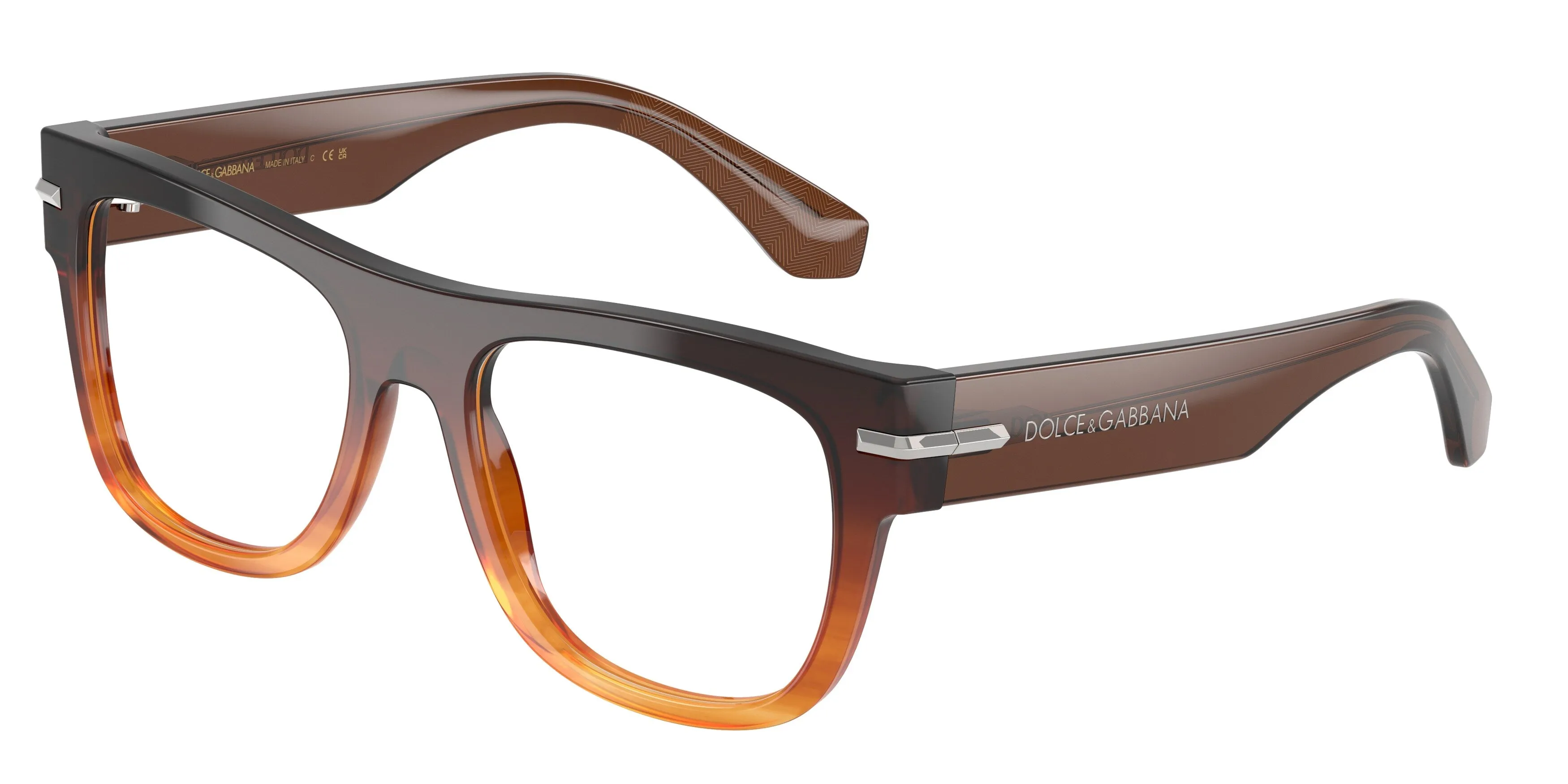 Dolce & Gabbana DG3407 3486 Montature da vista Acetato Marrone Trasparente Squadrata Normale - immagine 1
