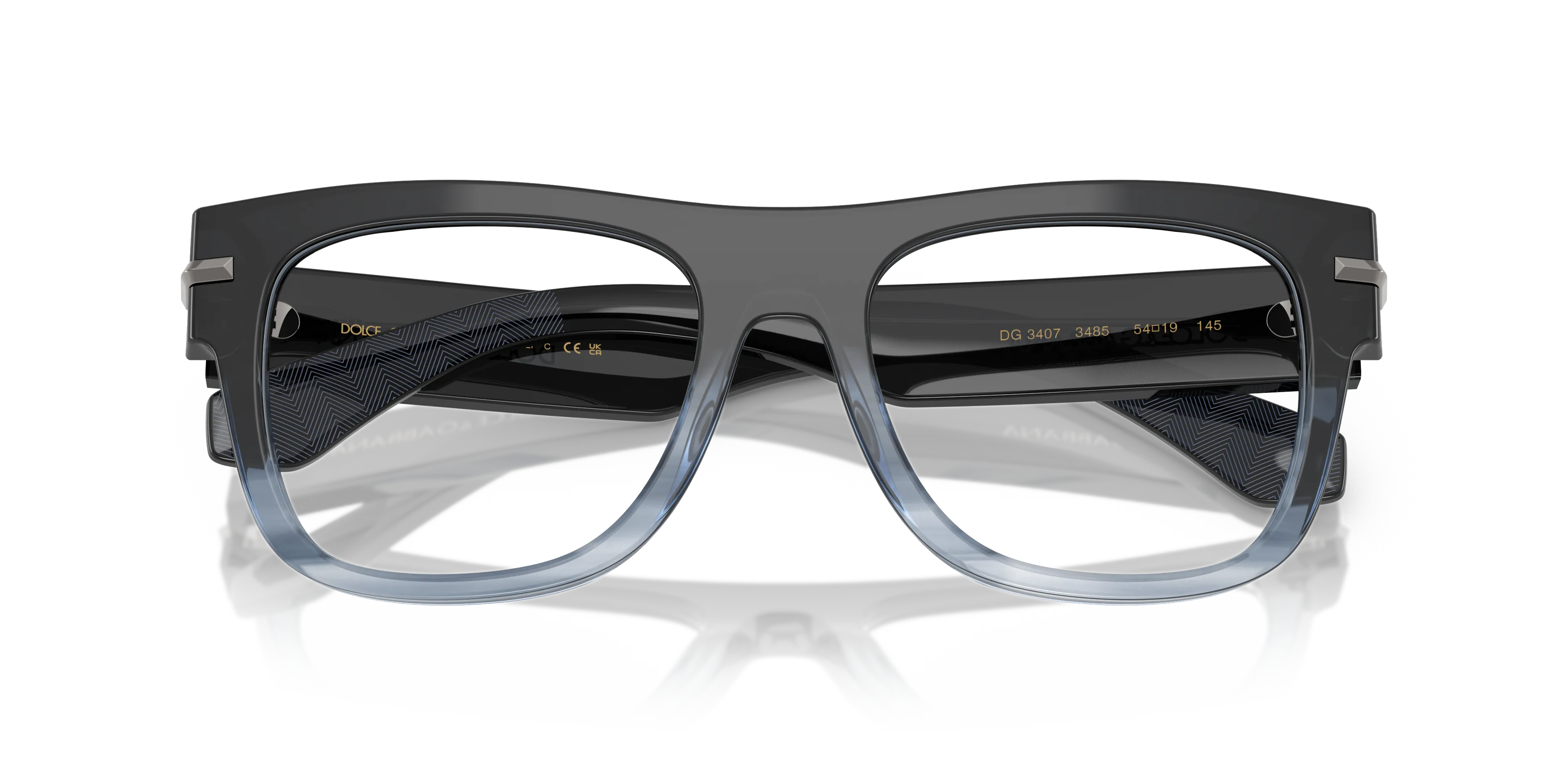 Dolce & Gabbana DG3407 3485 Montature da vista Acetato Blu Trasparente Squadrata Normale - immagine 2