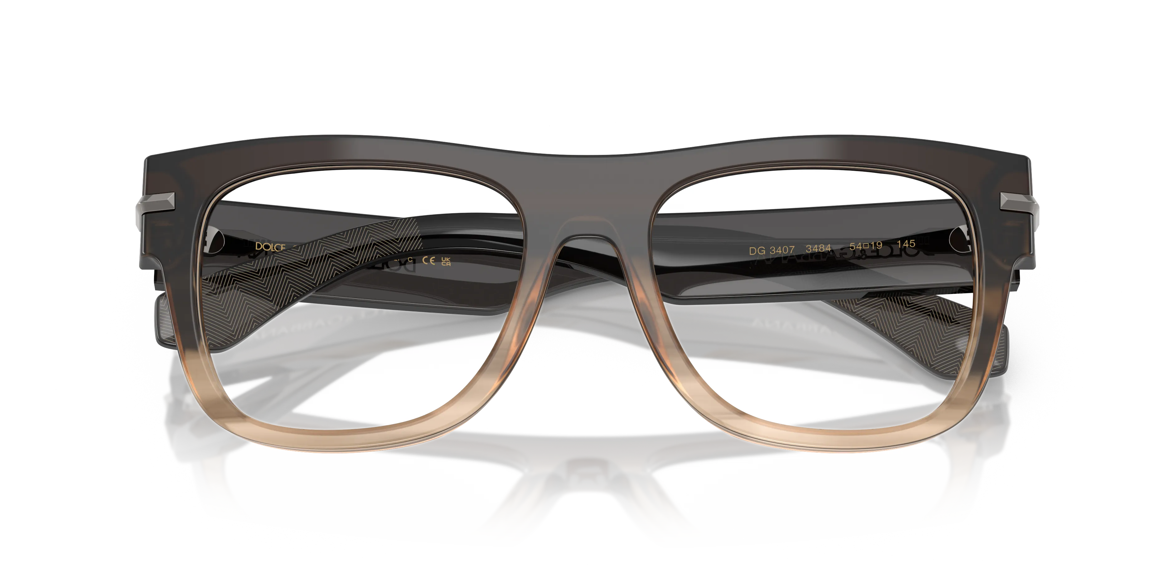 Dolce & Gabbana DG3407 3484 Montature da vista Acetato Grigio Trasparente Squadrata Normale - immagine 2