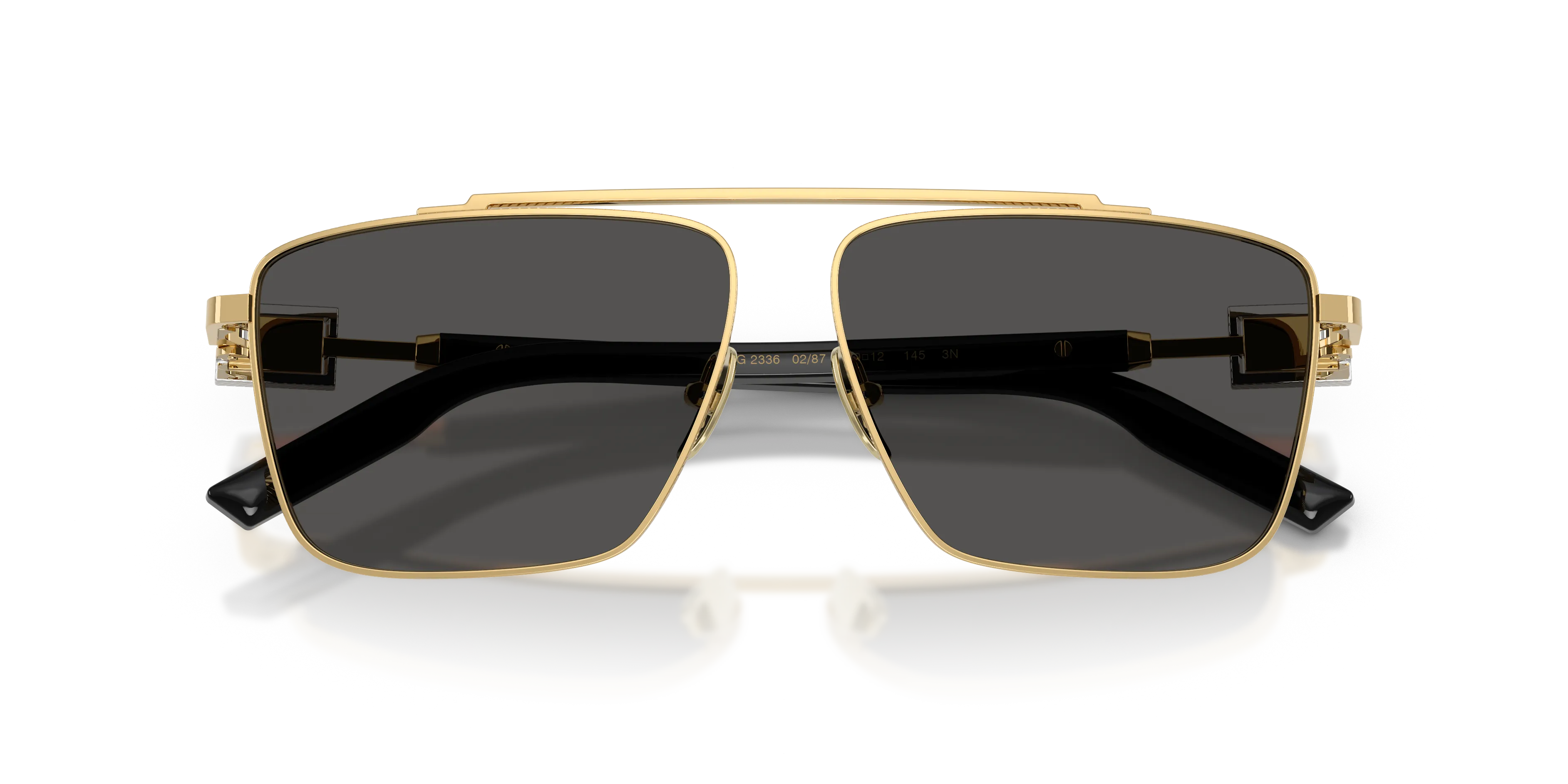 Dolce & Gabbana DG2336 02/87 Occhiali da sole Metallo Oro Grigio Squadrata Normale - immagine 2