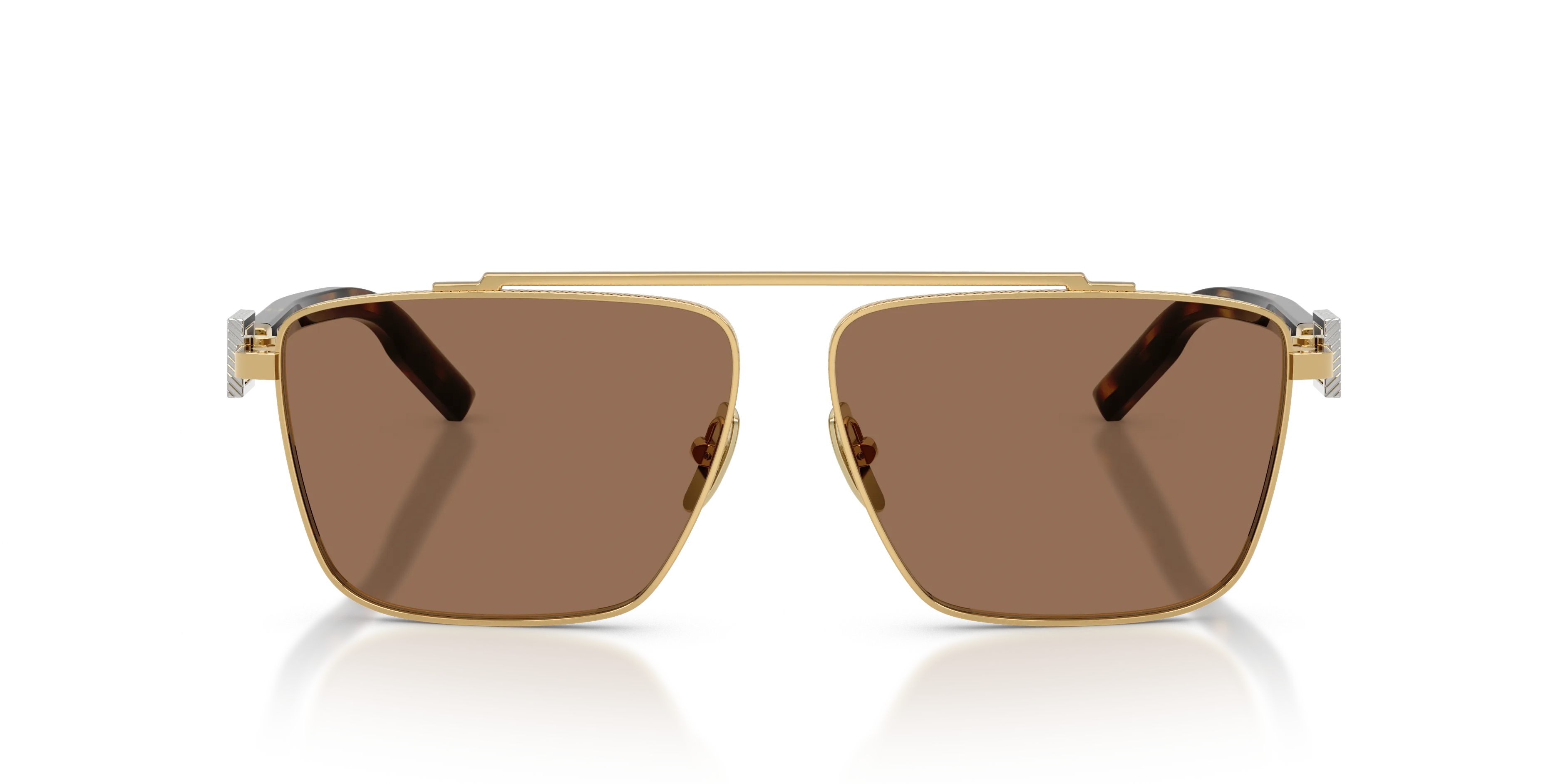 Dolce & Gabbana DG2336 02/73 Occhiali da sole Metallo Oro Marrone Squadrata Normale - immagine 3