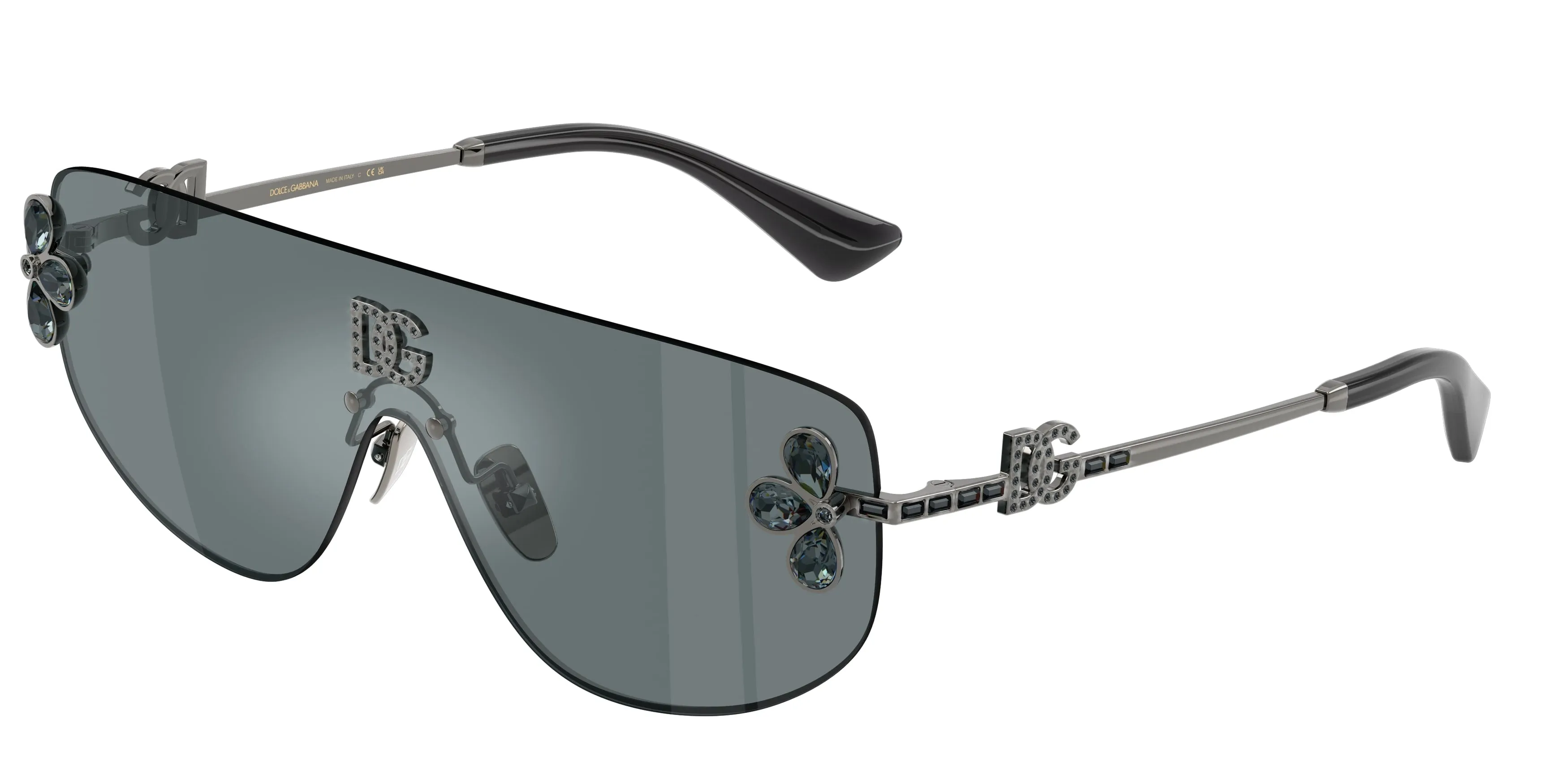 Dolce & Gabbana DG2333B 12866G Occhiali da sole Metallo Grigio Grigio Squadrata Specchiate - immagine 1