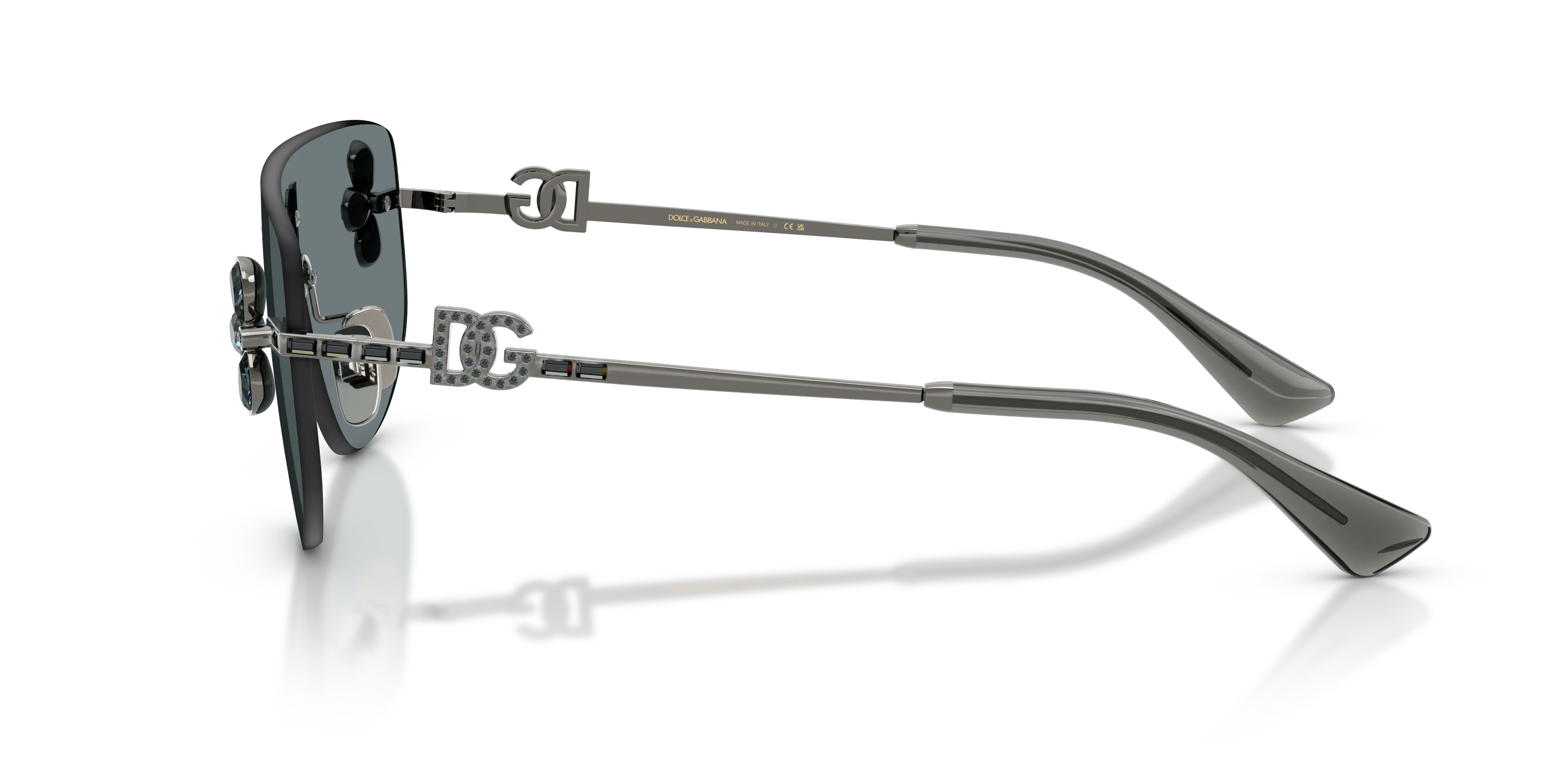 Dolce & Gabbana DG2333B 12866G Occhiali da sole Metallo Grigio Grigio Squadrata Specchiate - immagine 4
