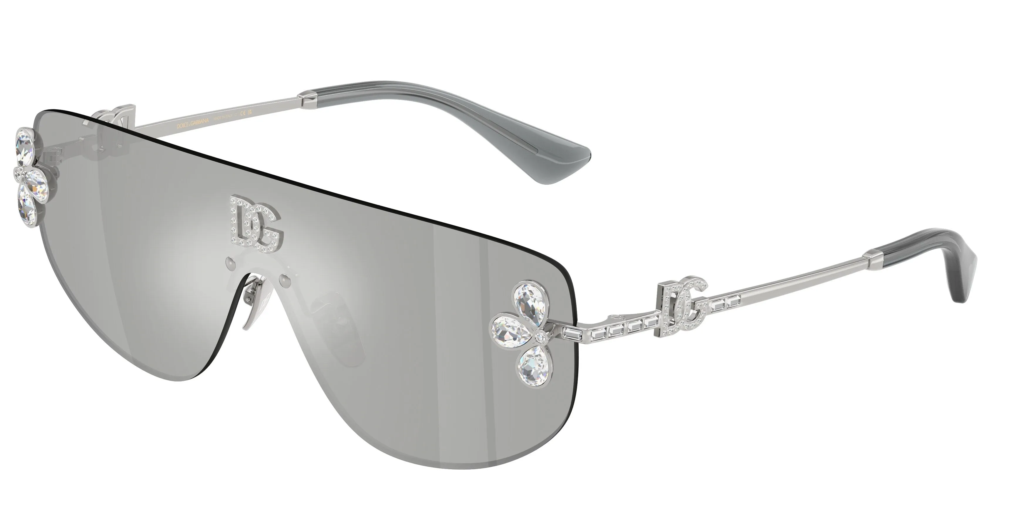 Dolce & Gabbana DG2333B 05/8V Occhiali da sole Metallo Argento Grigio Squadrata Specchiate - immagine 1
