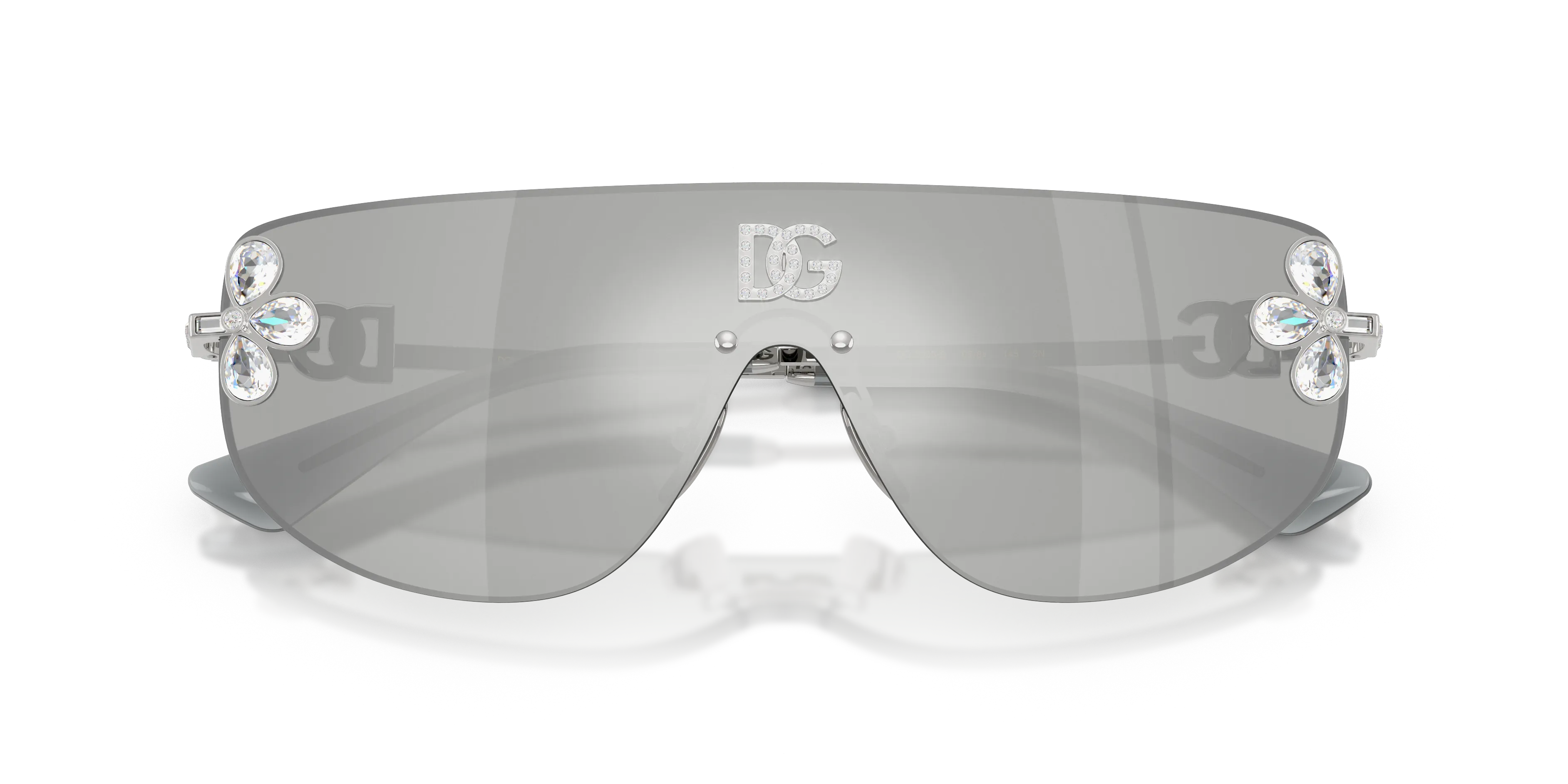 Dolce & Gabbana DG2333B 05/8V Occhiali da sole Metallo Argento Grigio Squadrata Specchiate - immagine 2