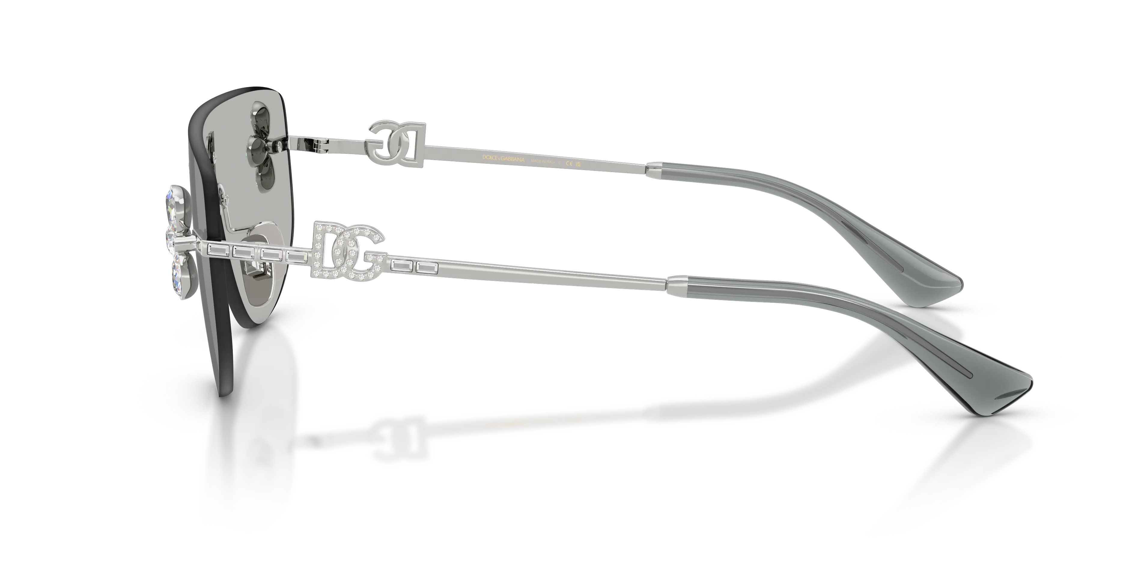 Dolce & Gabbana DG2333B 05/8V Occhiali da sole Metallo Argento Grigio Squadrata Specchiate - immagine 4
