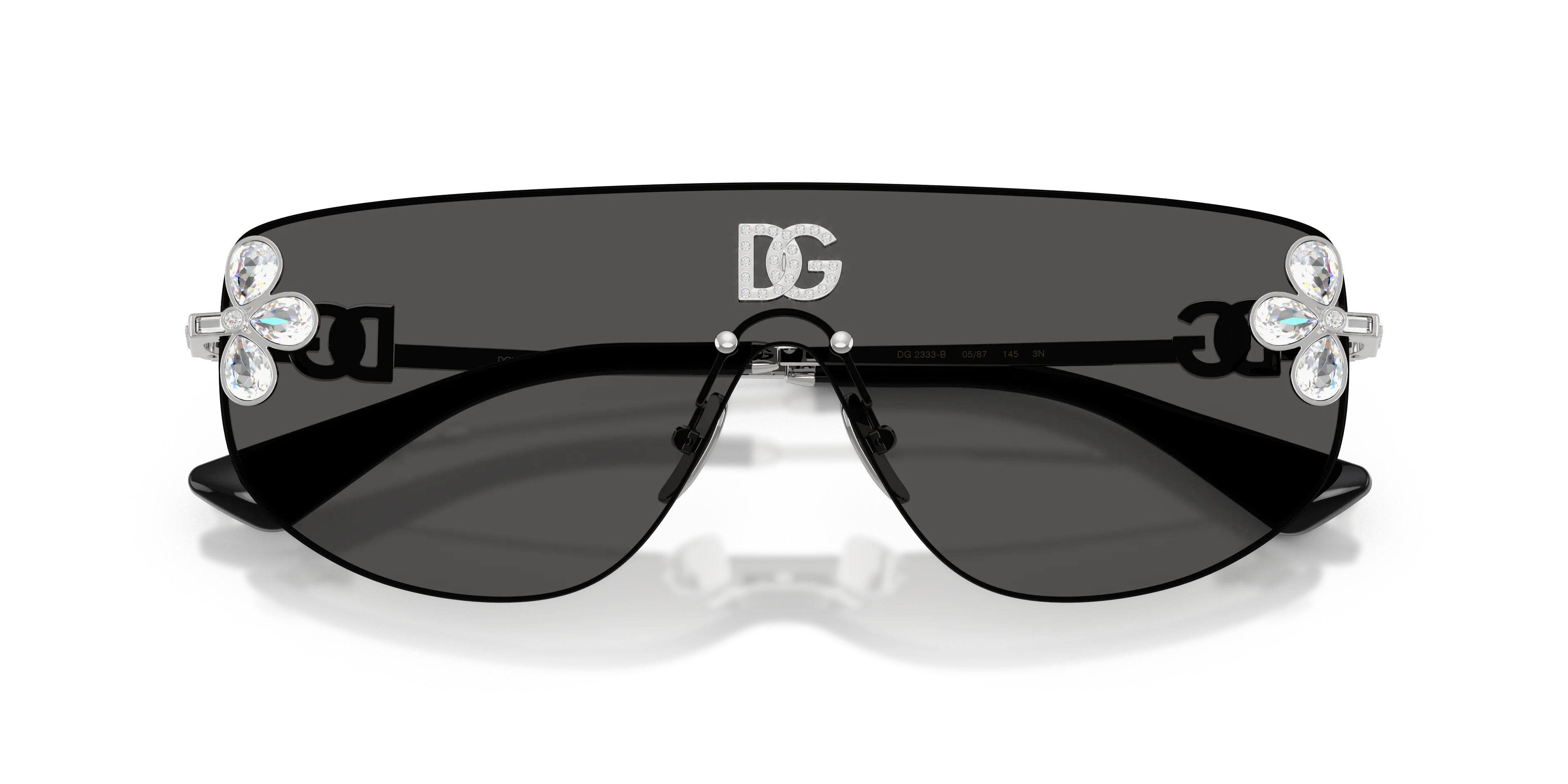 Dolce & Gabbana DG2333B 05/87 Occhiali da sole Metallo Argento Grigio Squadrata Normale - immagine 2