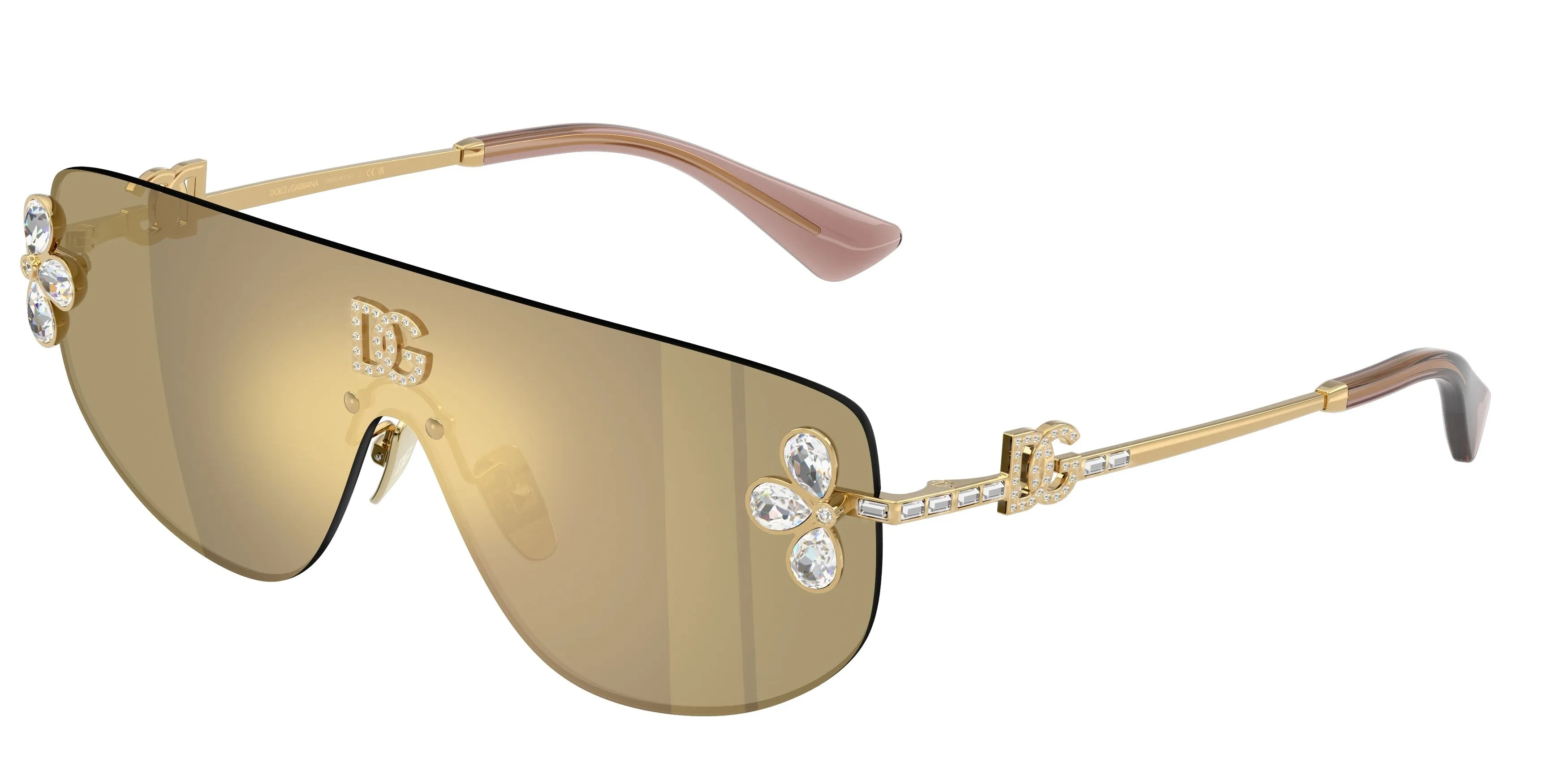 Dolce & Gabbana DG2333B 02/03 Occhiali da sole Metallo Oro Giallo Squadrata Normale - immagine 1