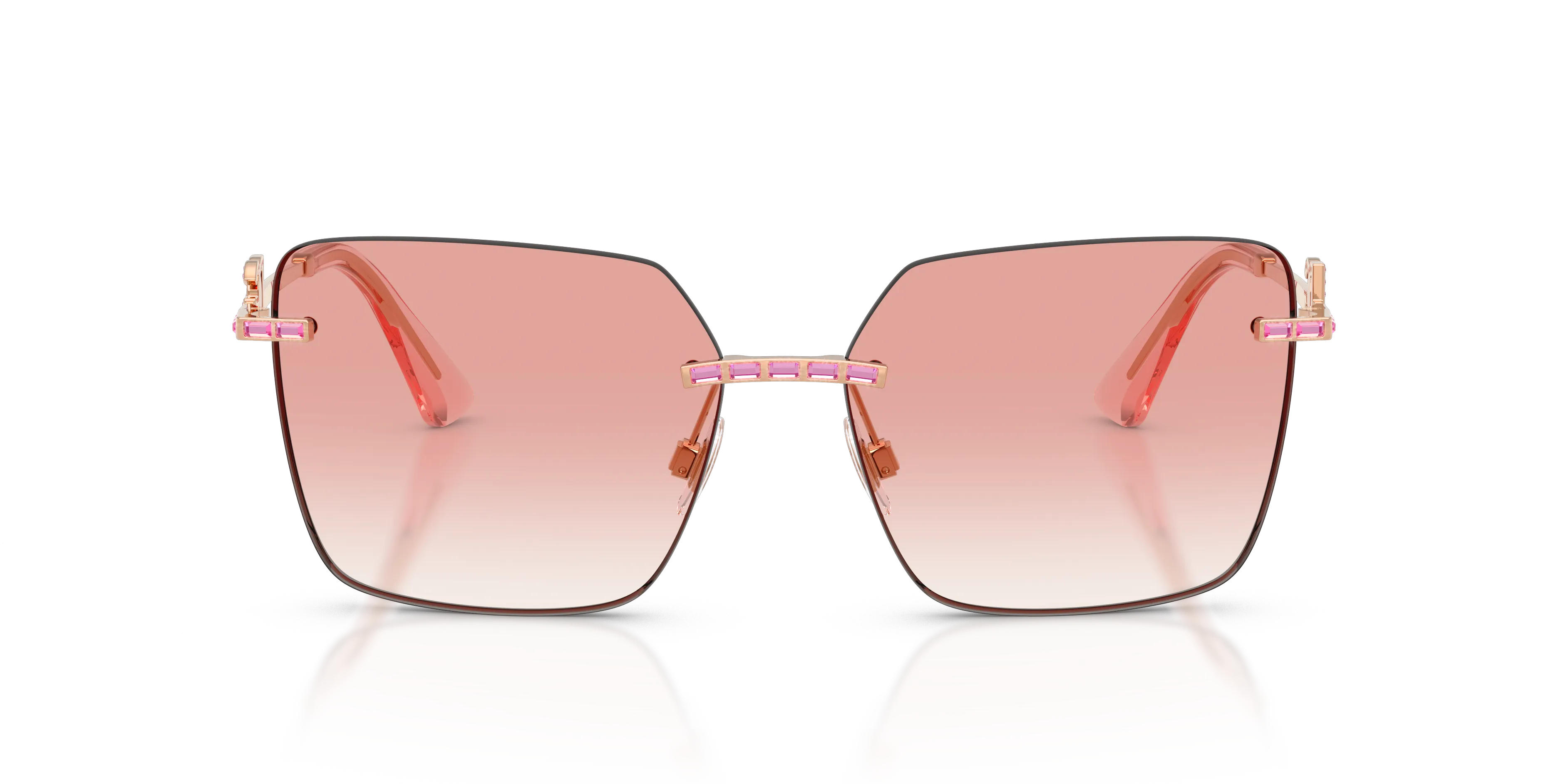 Dolce & Gabbana DG2332B 12988D Occhiali da sole Metallo Oro Rosa Squadrata Normale Sfumato - immagine 3