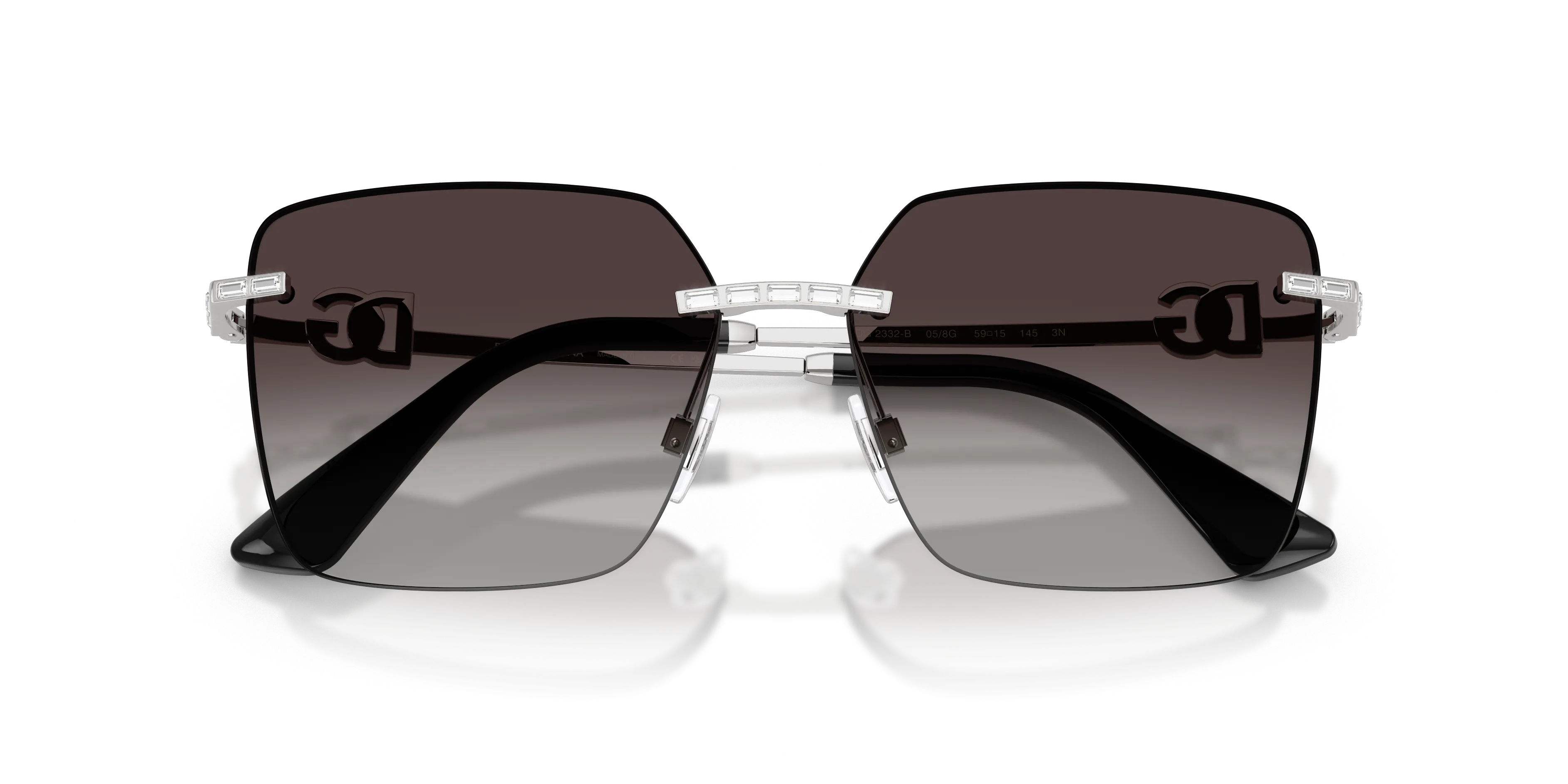 Dolce & Gabbana DG2332B 05/8G Occhiali da sole Metallo Argento Grigio Squadrata Normale Sfumato - immagine 2