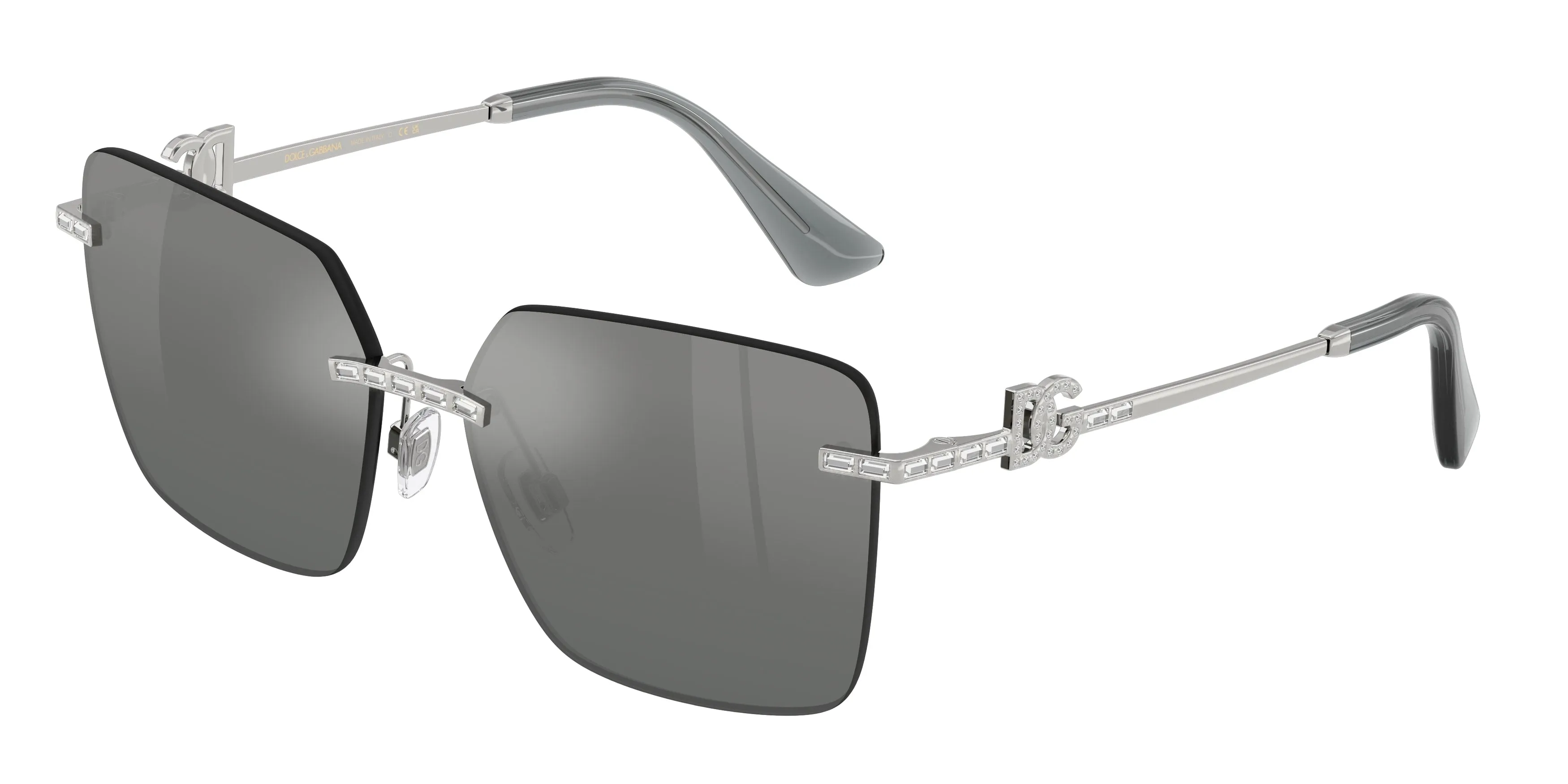 Dolce & Gabbana DG2332B 05/88 Occhiali da sole Metallo Argento Grigio Squadrata Normale Sfumato - immagine 1