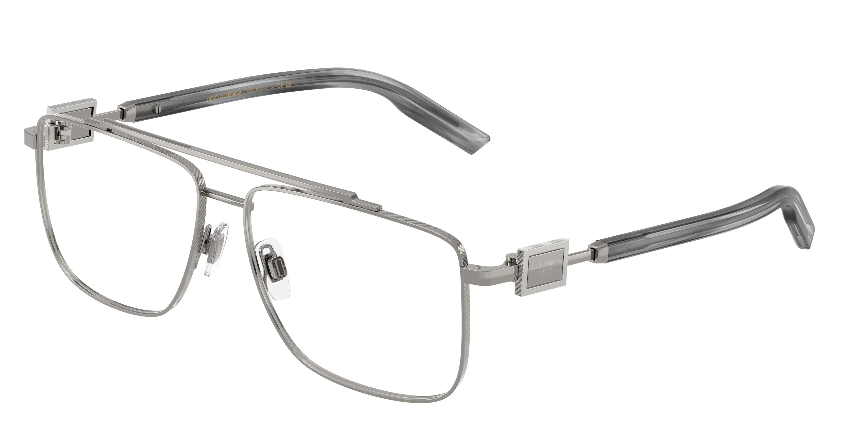 Dolce & Gabbana DG1368 04 Montature da vista Metallo Grigio Trasparente Pilot Normale - immagine 1