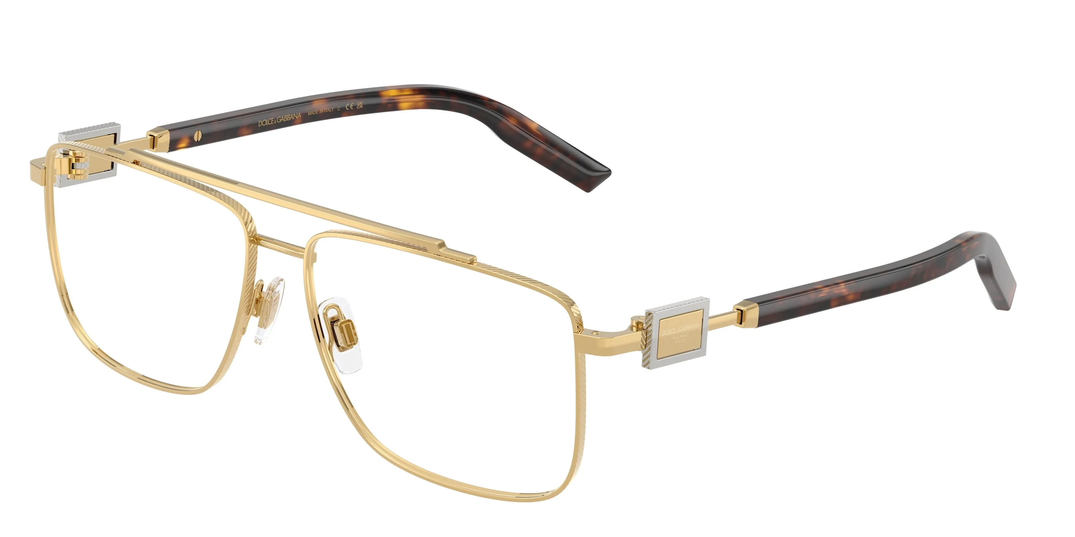 Dolce & Gabbana DG1368 02 Montature da vista Metallo Oro Trasparente Pilot Normale - immagine 1