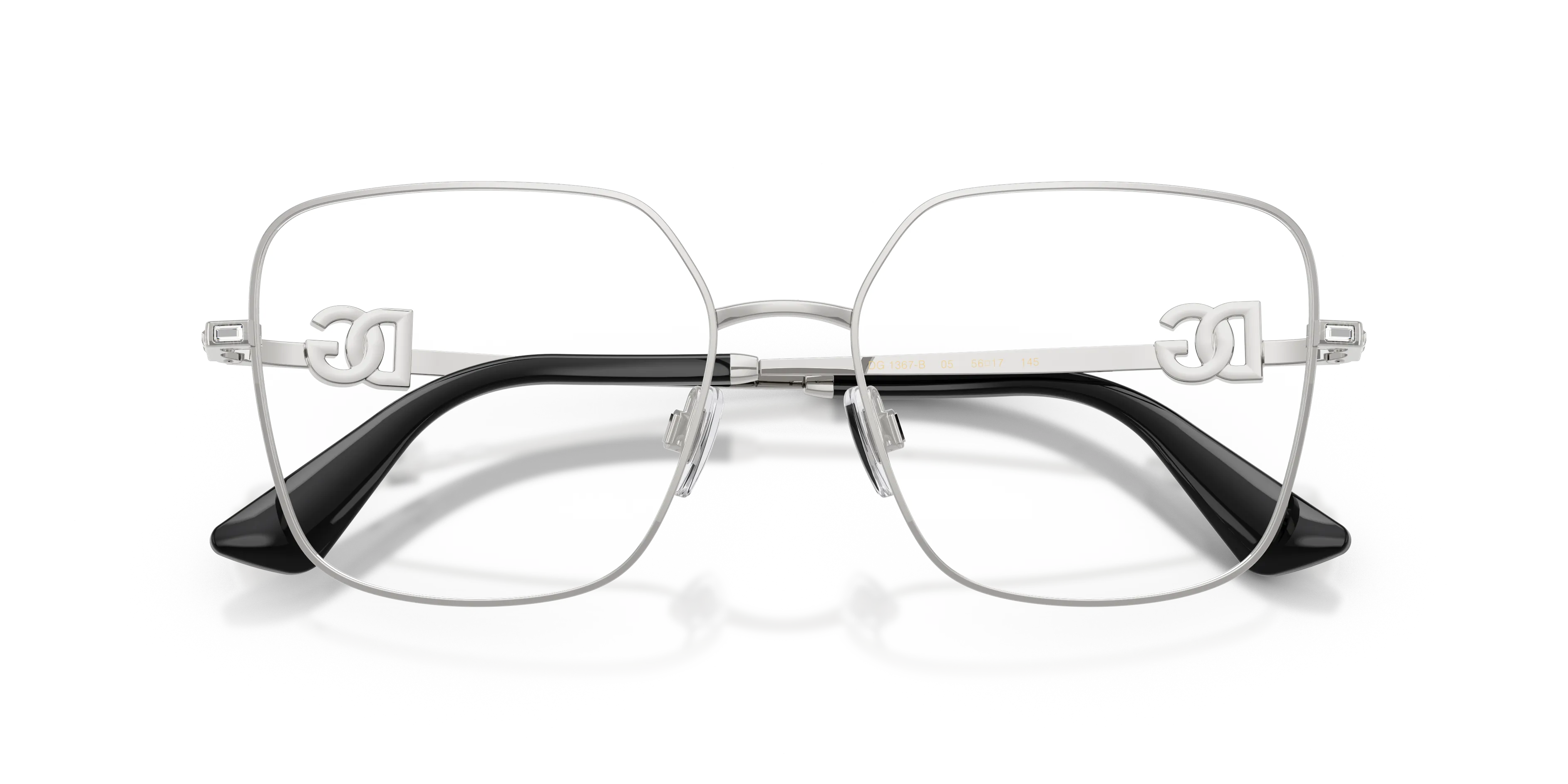Dolce & Gabbana DG1367B 05 Montature da vista Metallo Argento Trasparente Squadrata Normale - immagine 2