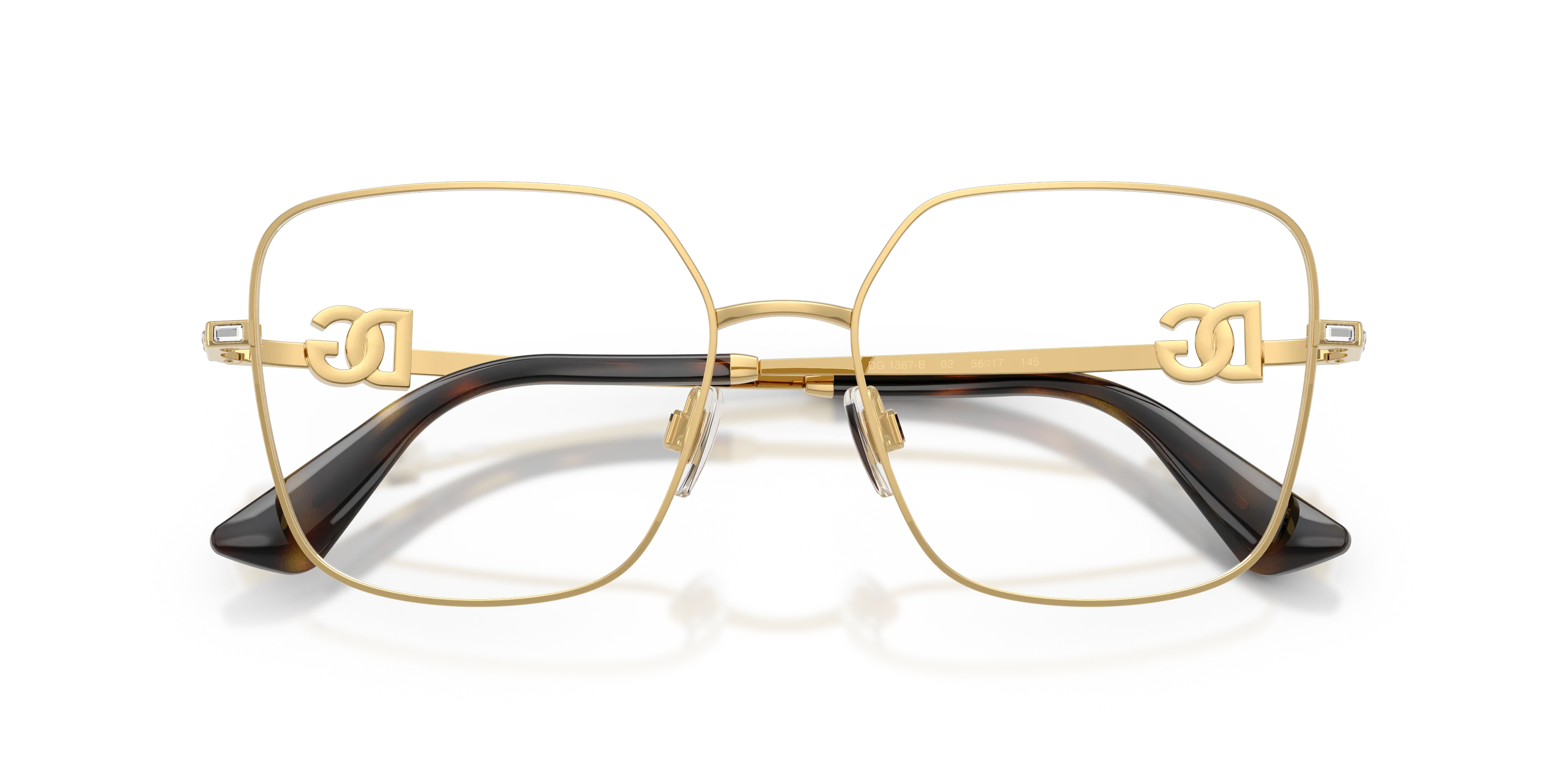 Dolce & Gabbana DG1367B 02 Montature da vista Metallo Oro Trasparente Squadrata Normale - immagine 2