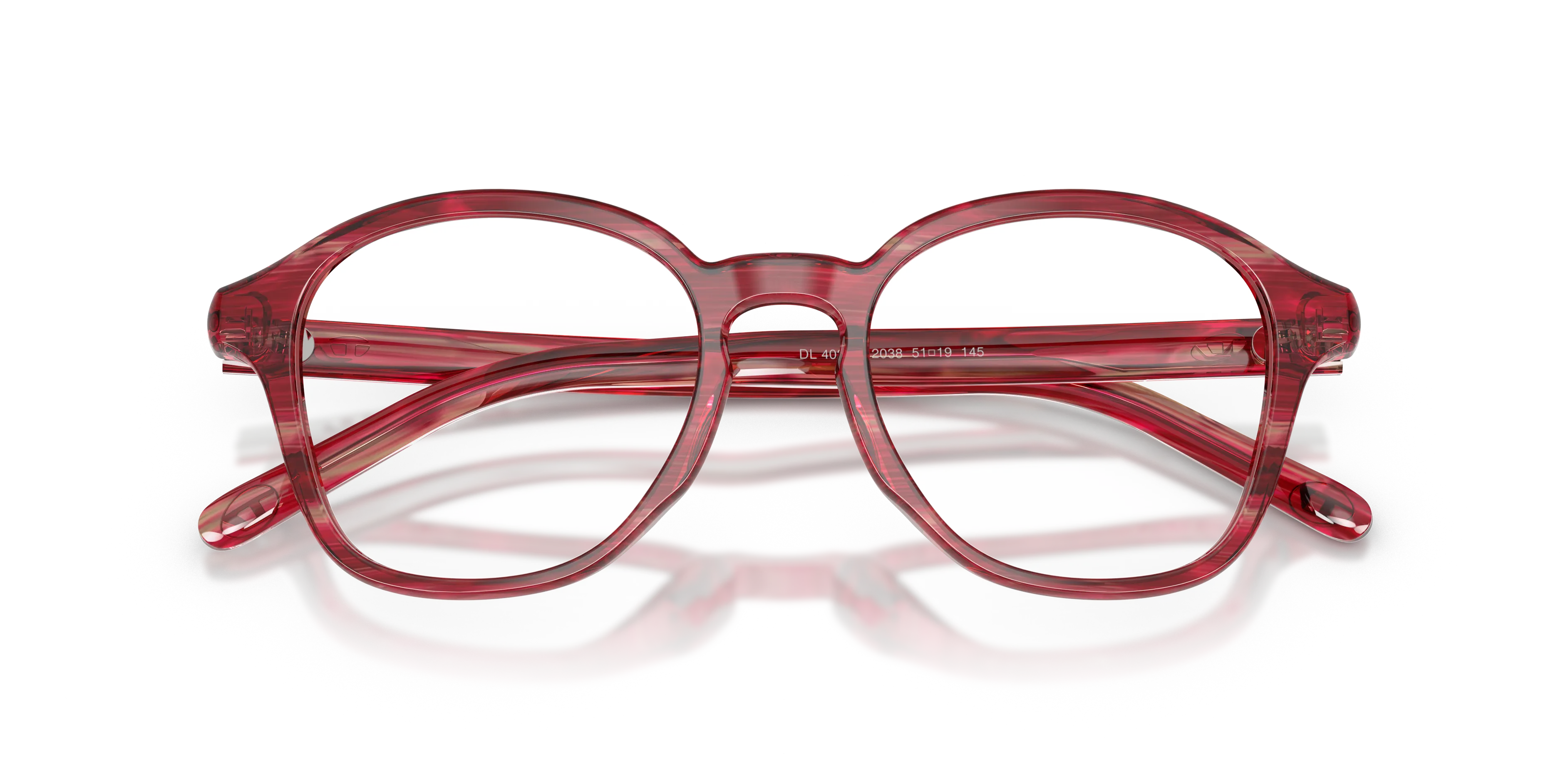 DIESEL DL4025U 2038 Montature da vista Acetato Rosso Trasparente Pantos Normale - immagine 2
