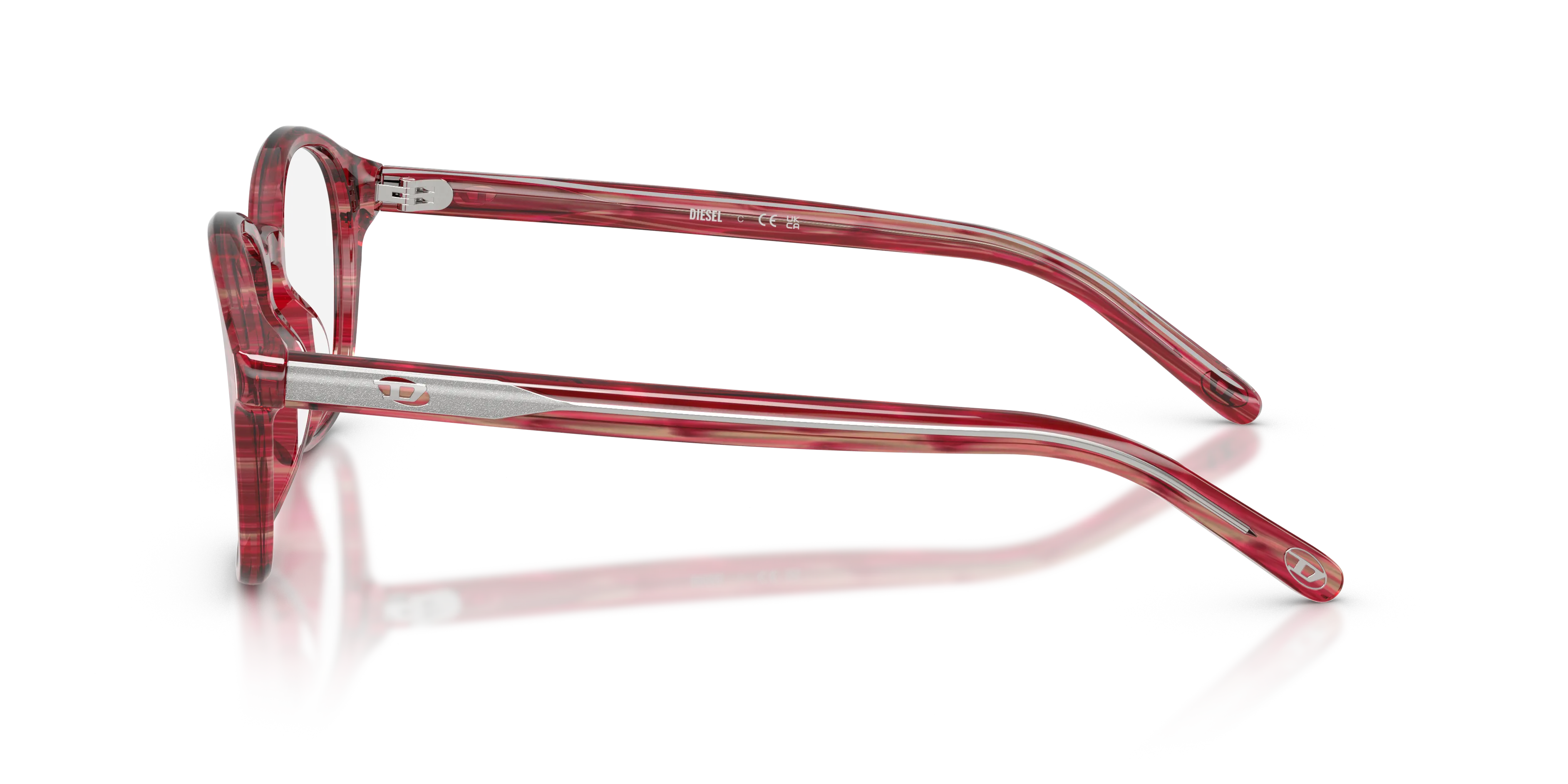 DIESEL DL4025U 2038 Montature da vista Acetato Rosso Trasparente Pantos Normale - immagine 4