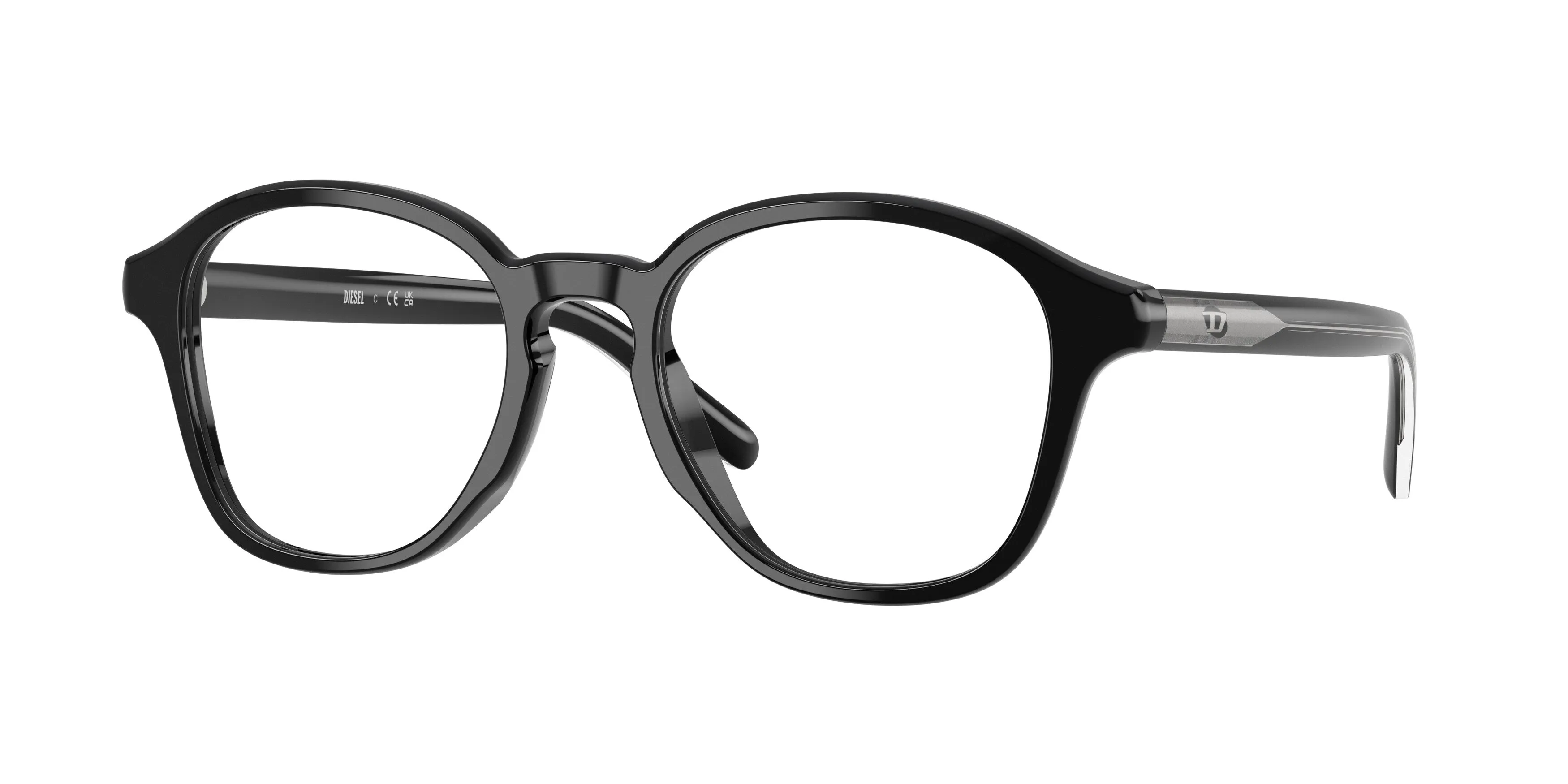 DIESEL DL4025U 2001 Montature da vista Acetato Nero Trasparente Pantos Normale - immagine 1