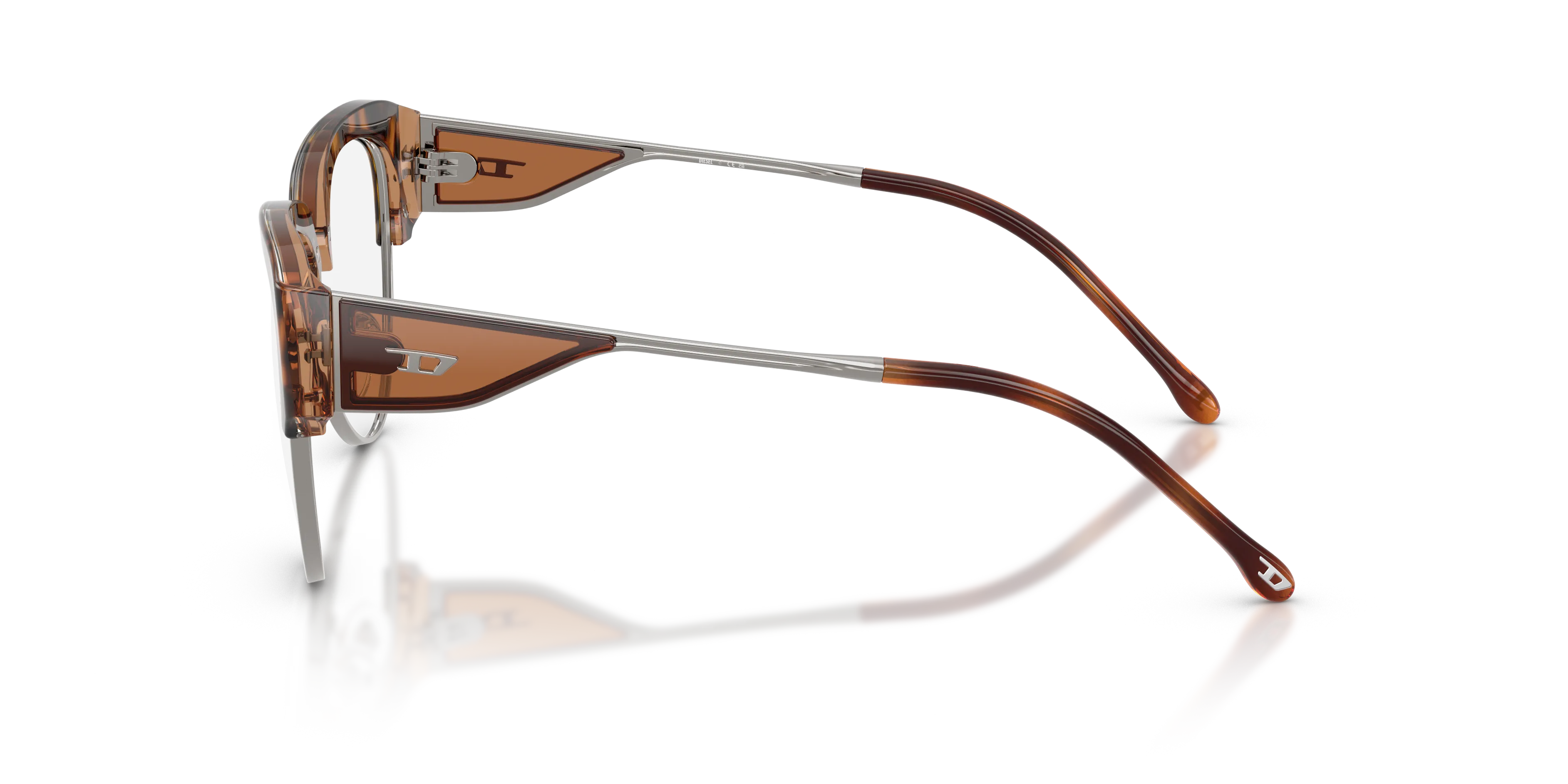 DIESEL DL4023 2050 Montature da vista Acetato Marrone Trasparente Rotonda Normale - immagine 4