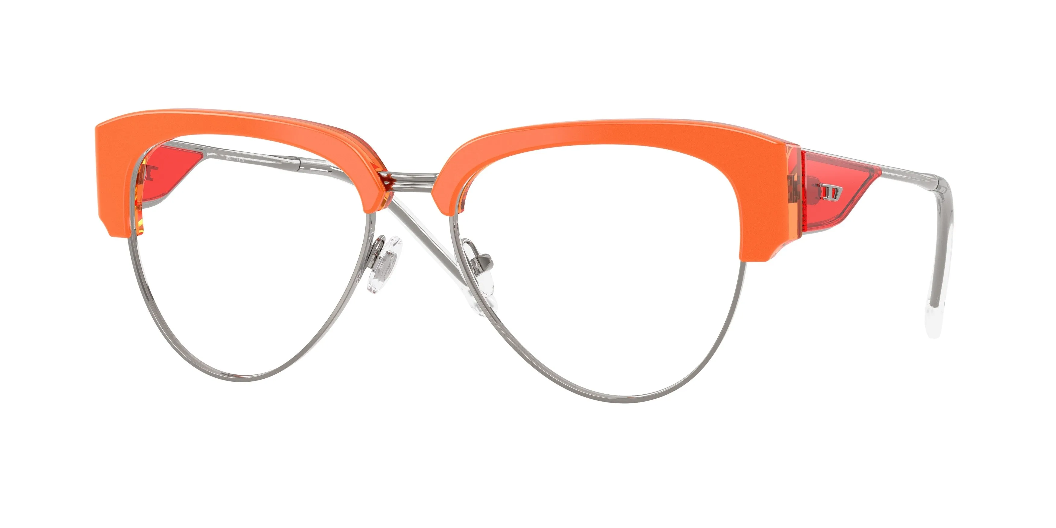 DIESEL DL4023 2047 Montature da vista Acetato Arancione Trasparente Rotonda Normale - immagine 1