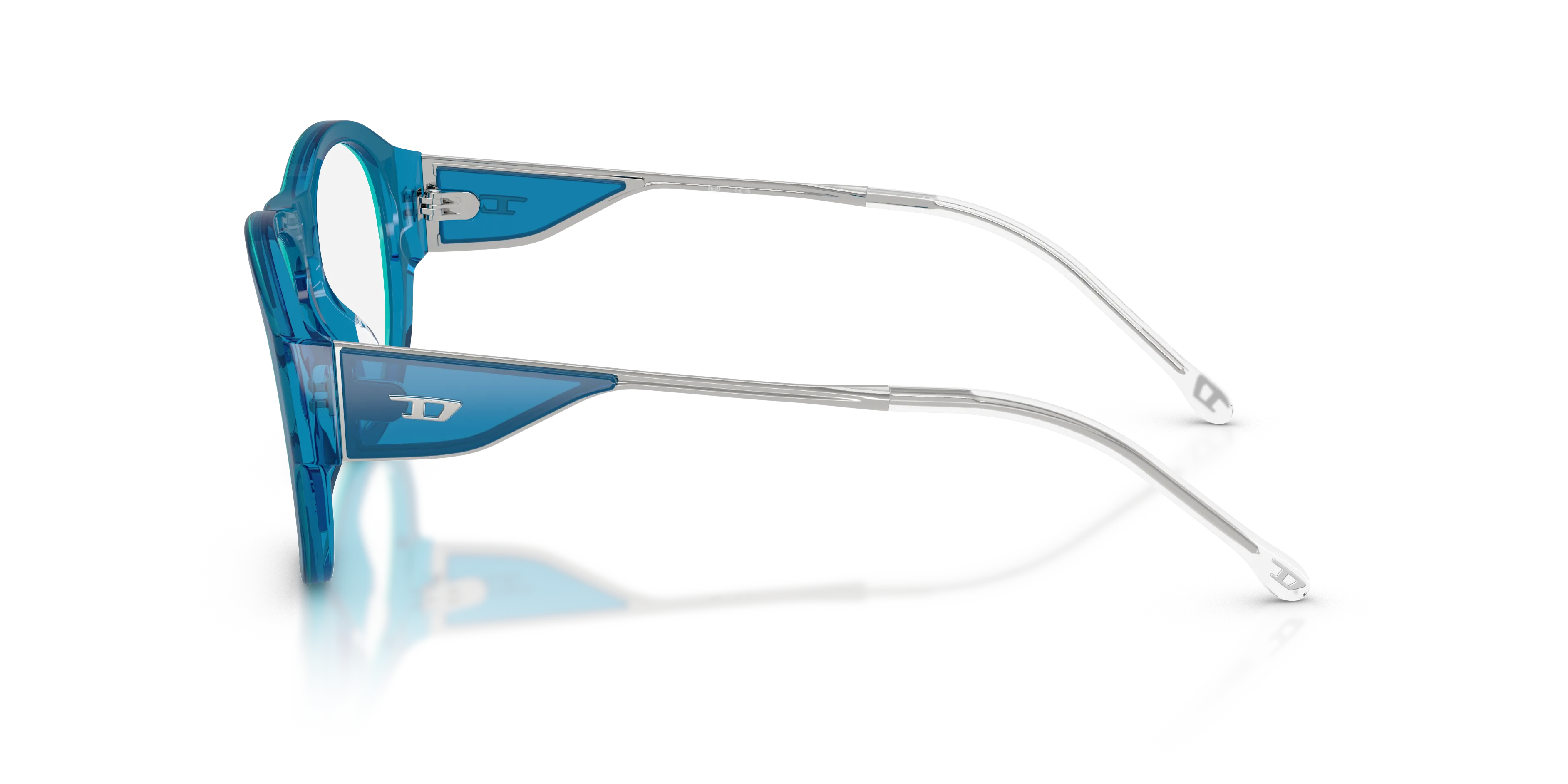 DIESEL DL4022U 2051 Montature da vista Acetato Blu Trasparente Squadrata Normale - immagine 4
