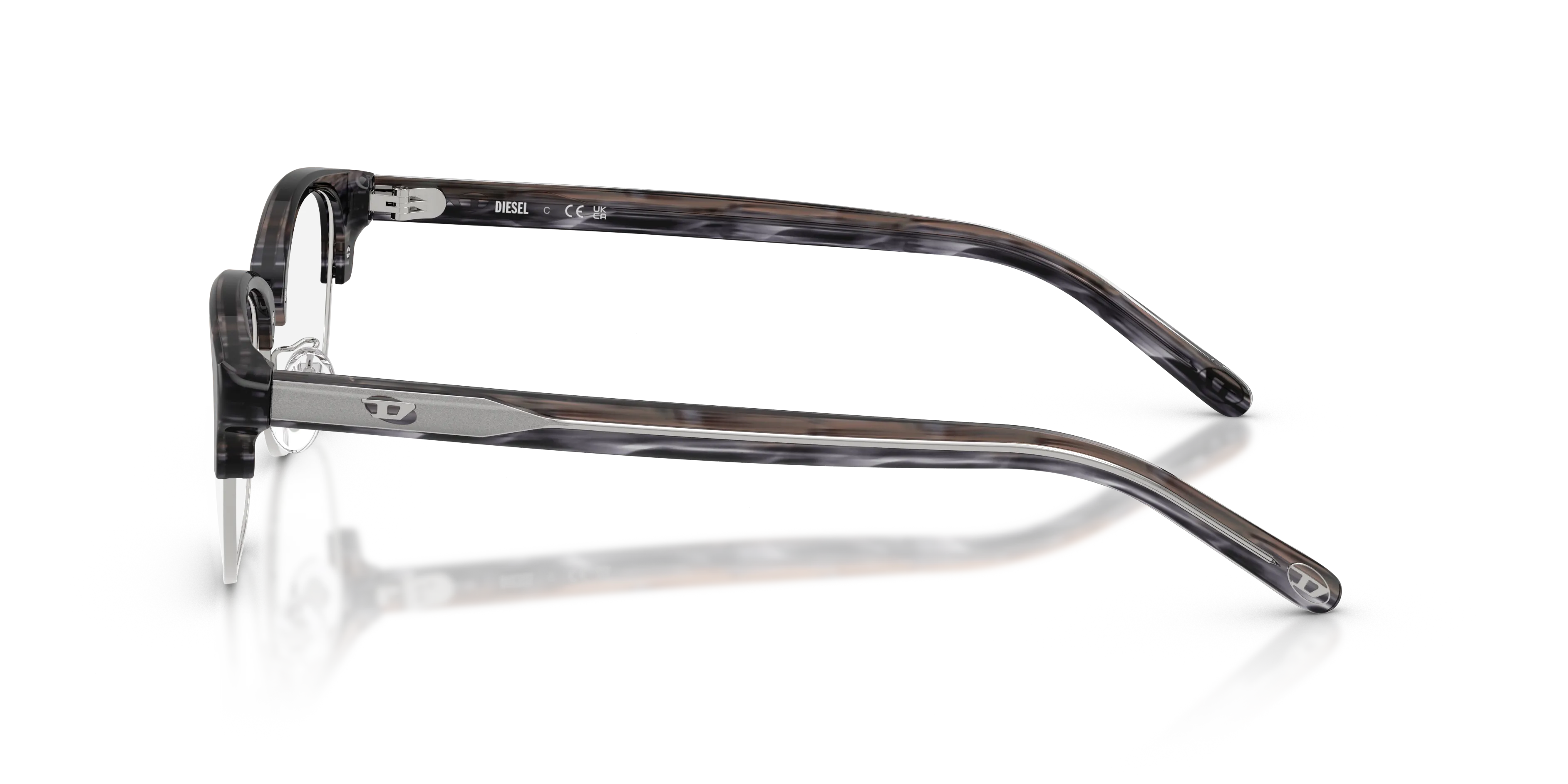 DIESEL DL4021D 2039 Montature da vista Acetato Grigio Trasparente Rotonda Normale - immagine 4