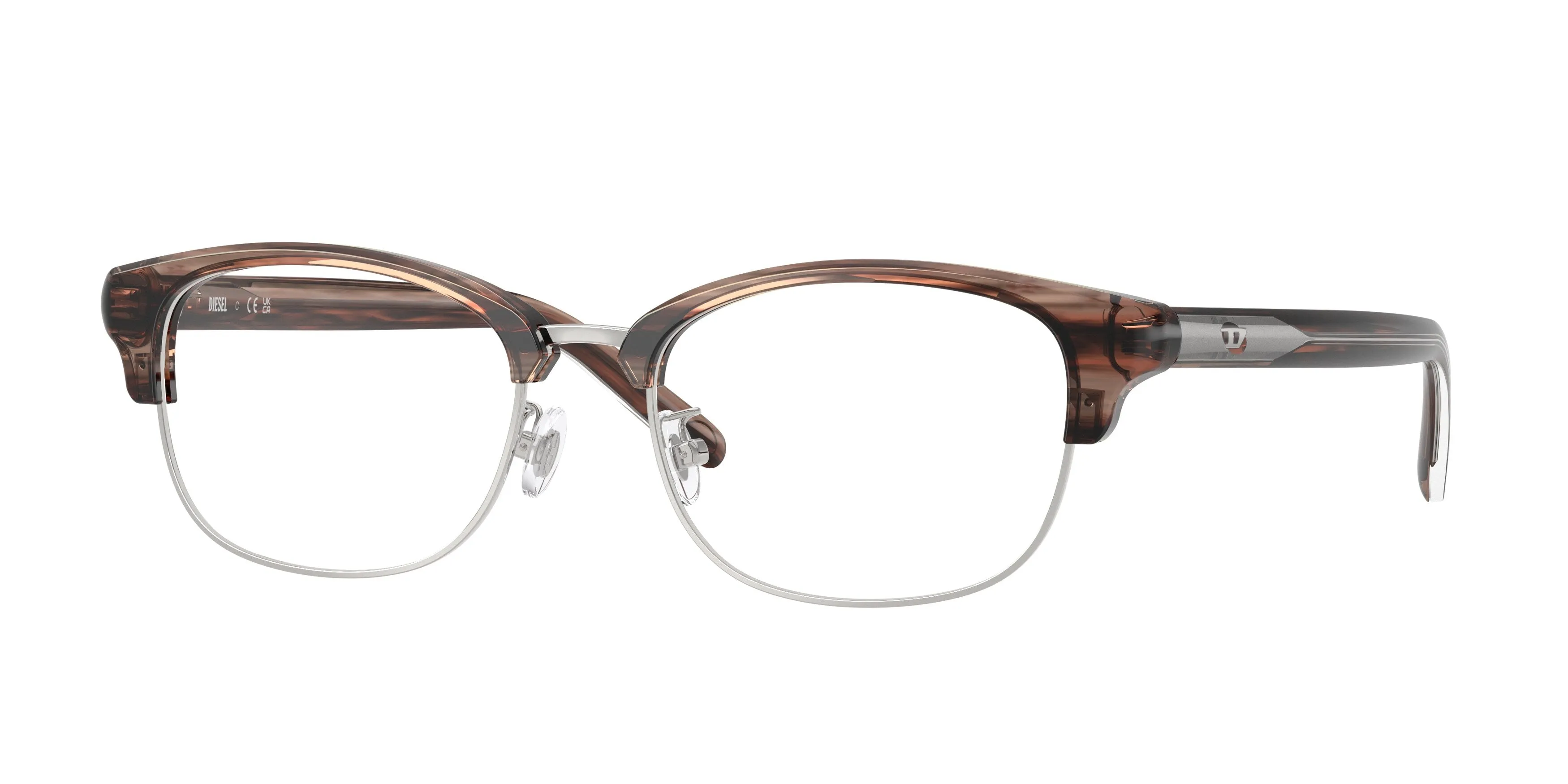 DIESEL DL4021D 2036 Montature da vista Acetato Marrone Trasparente Rotonda Normale - immagine 1