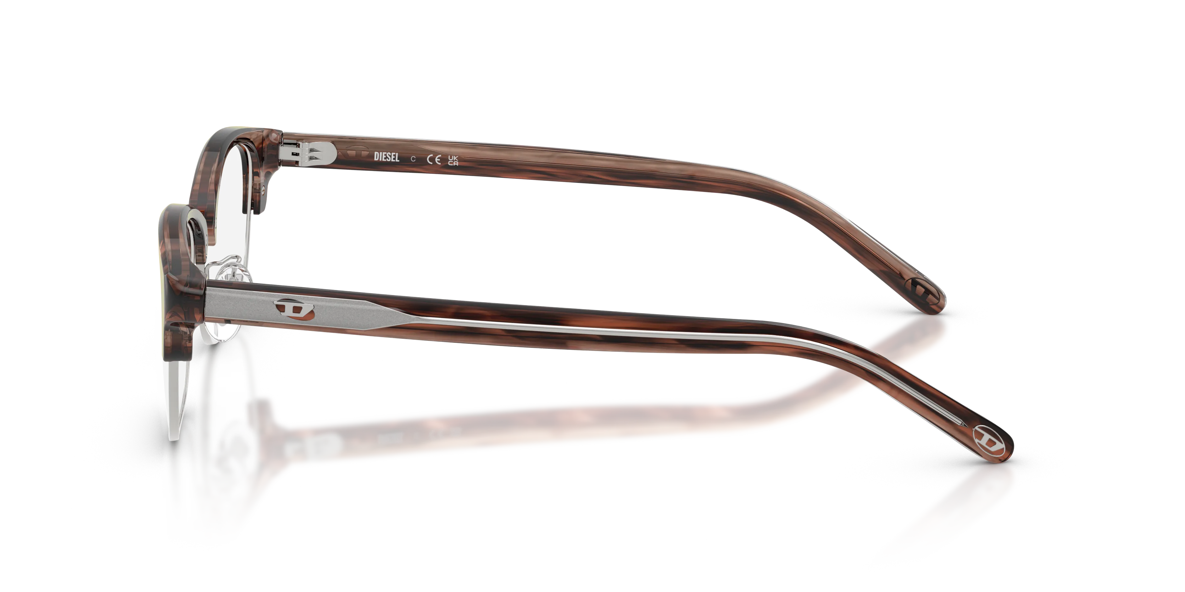 DIESEL DL4021D 2036 Montature da vista Acetato Marrone Trasparente Rotonda Normale - immagine 4