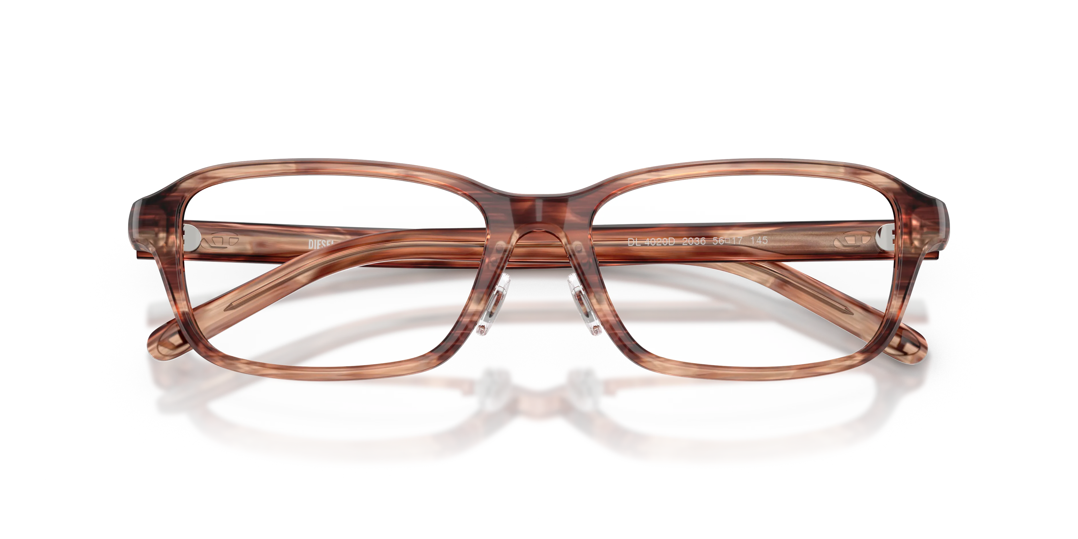 DIESEL DL4020D 2036 Montature da vista Acetato Marrone Trasparente Rotonda Normale - immagine 2