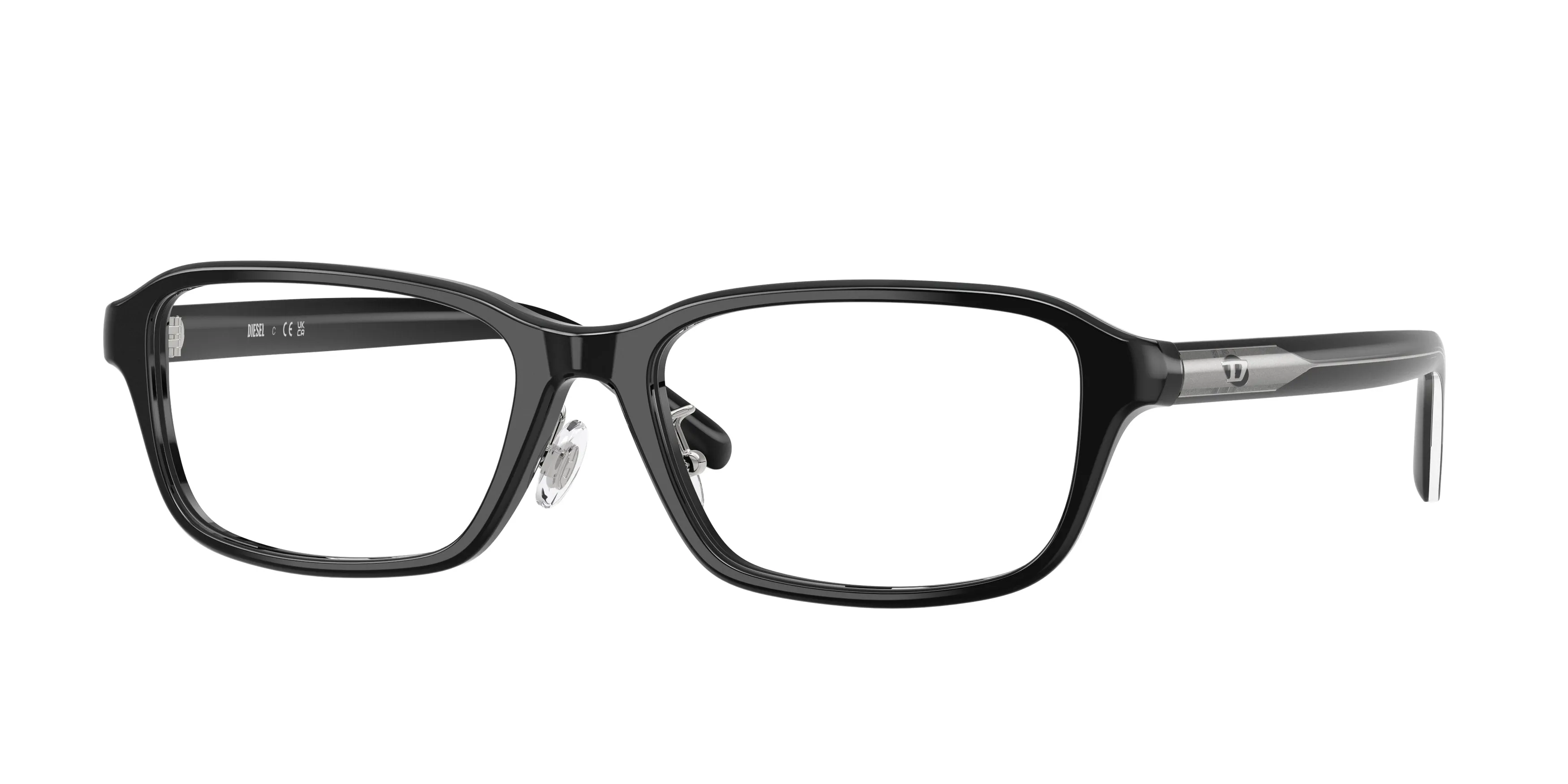 DIESEL DL4020D 2001 Montature da vista Acetato Nero Trasparente Rotonda Normale - immagine 1