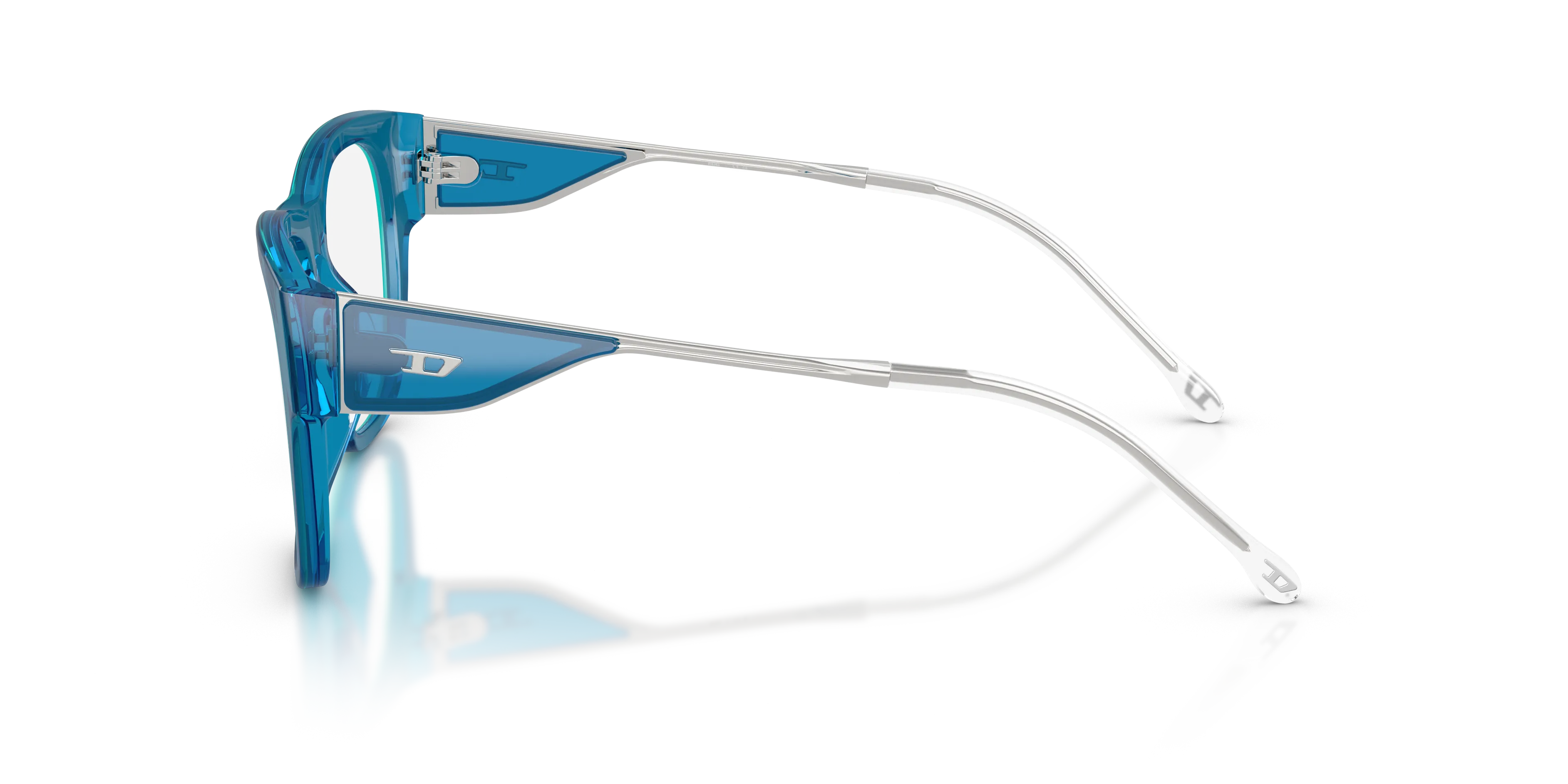 DIESEL DL4019U 2051 Montature da vista Acetato Blu Trasparente Squadrata Normale - immagine 4