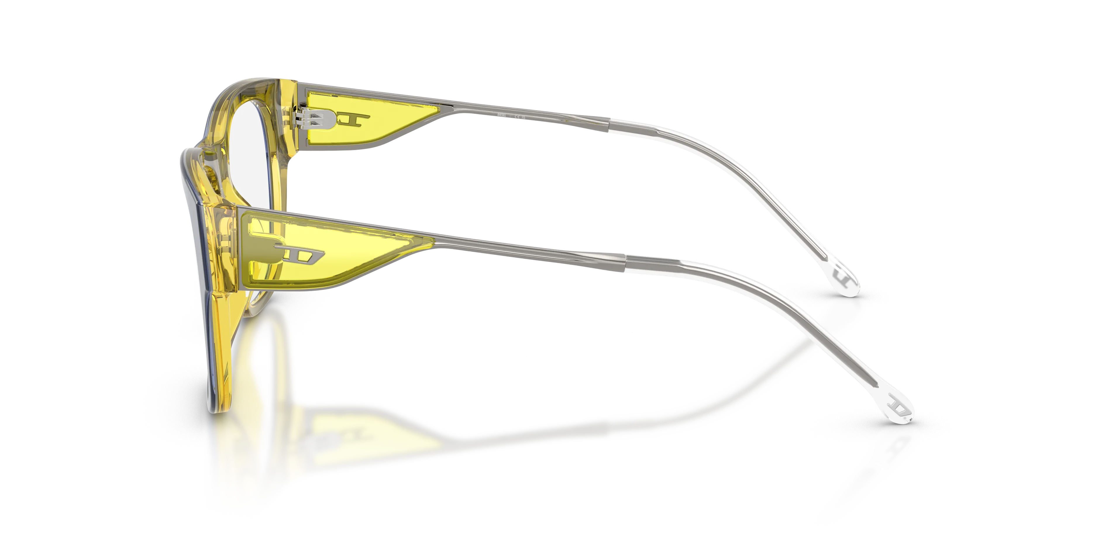 DIESEL DL4019U 2046 Montature da vista Acetato Giallo Trasparente Squadrata Normale - immagine 4