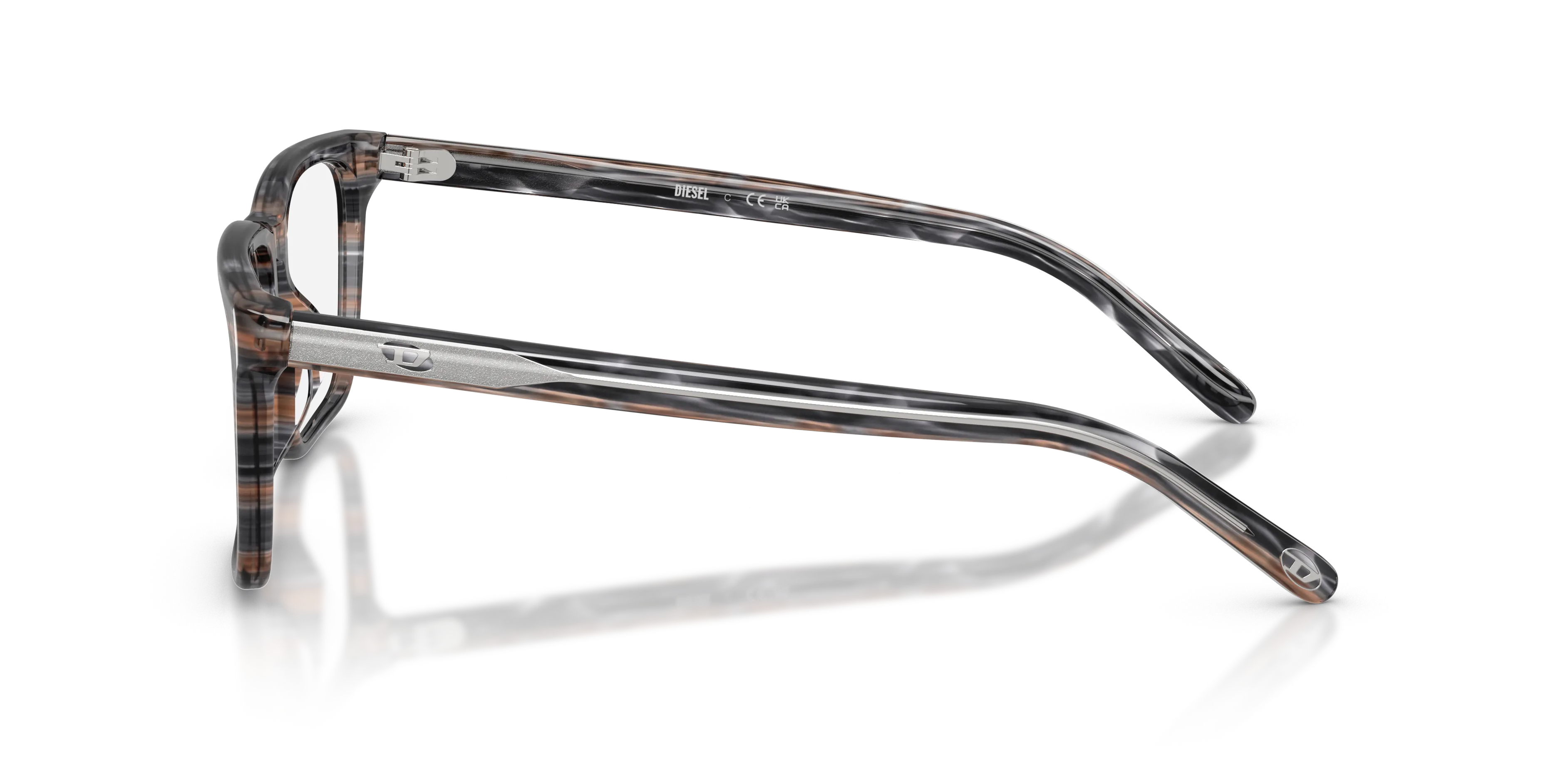 DIESEL DL4018U 2039 Montature da vista Acetato Grigio Trasparente Squadrata Normale - immagine 4