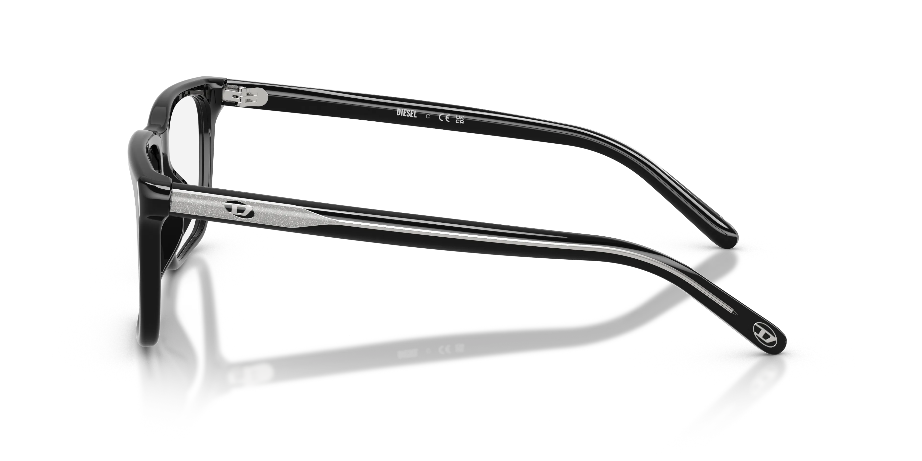 DIESEL DL4018U 2001 Montature da vista Acetato Nero Trasparente Squadrata Normale - immagine 4