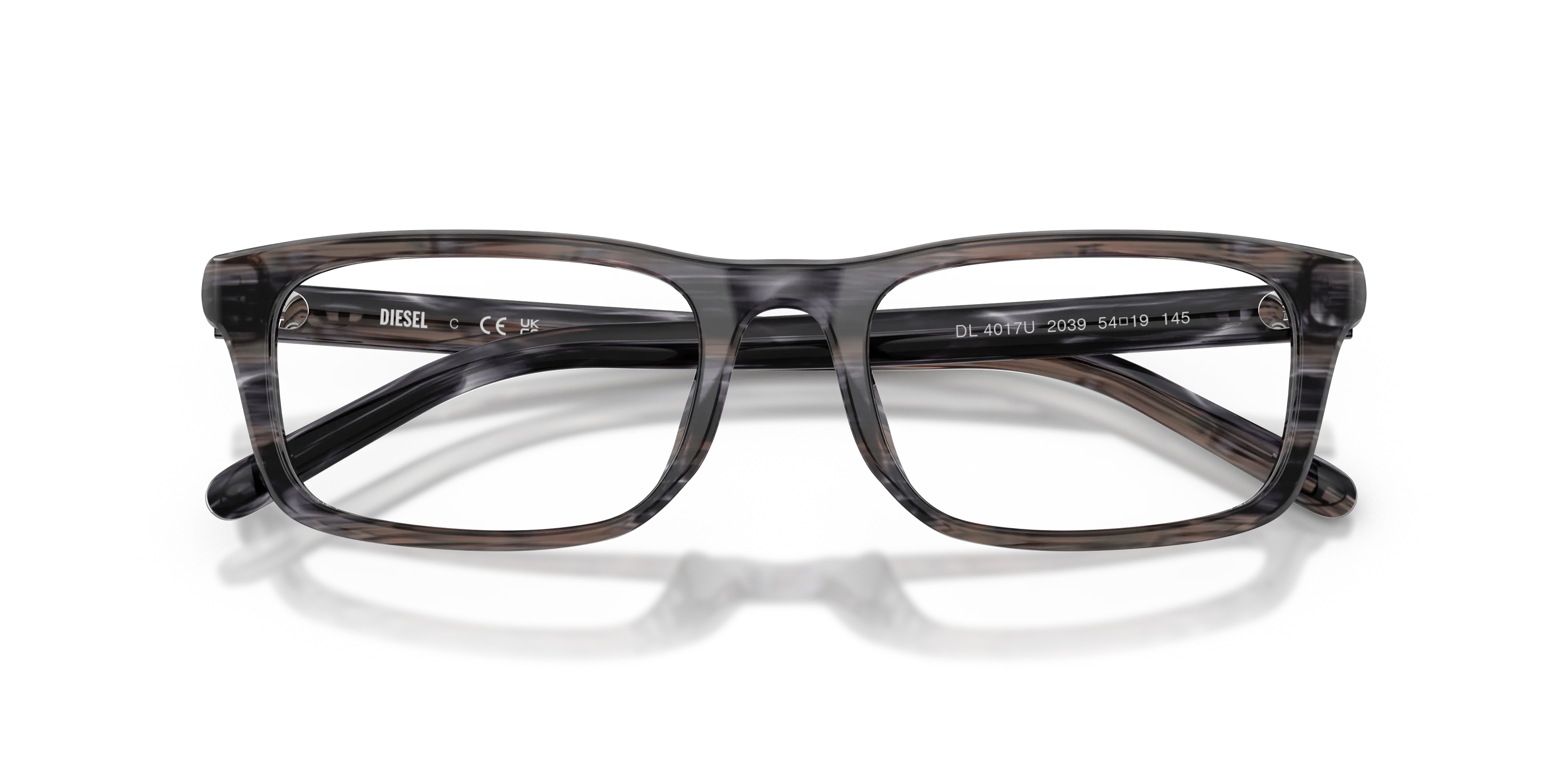 DIESEL DL4017U 2039 Montature da vista Acetato Grigio Trasparente Squadrata Normale - immagine 2