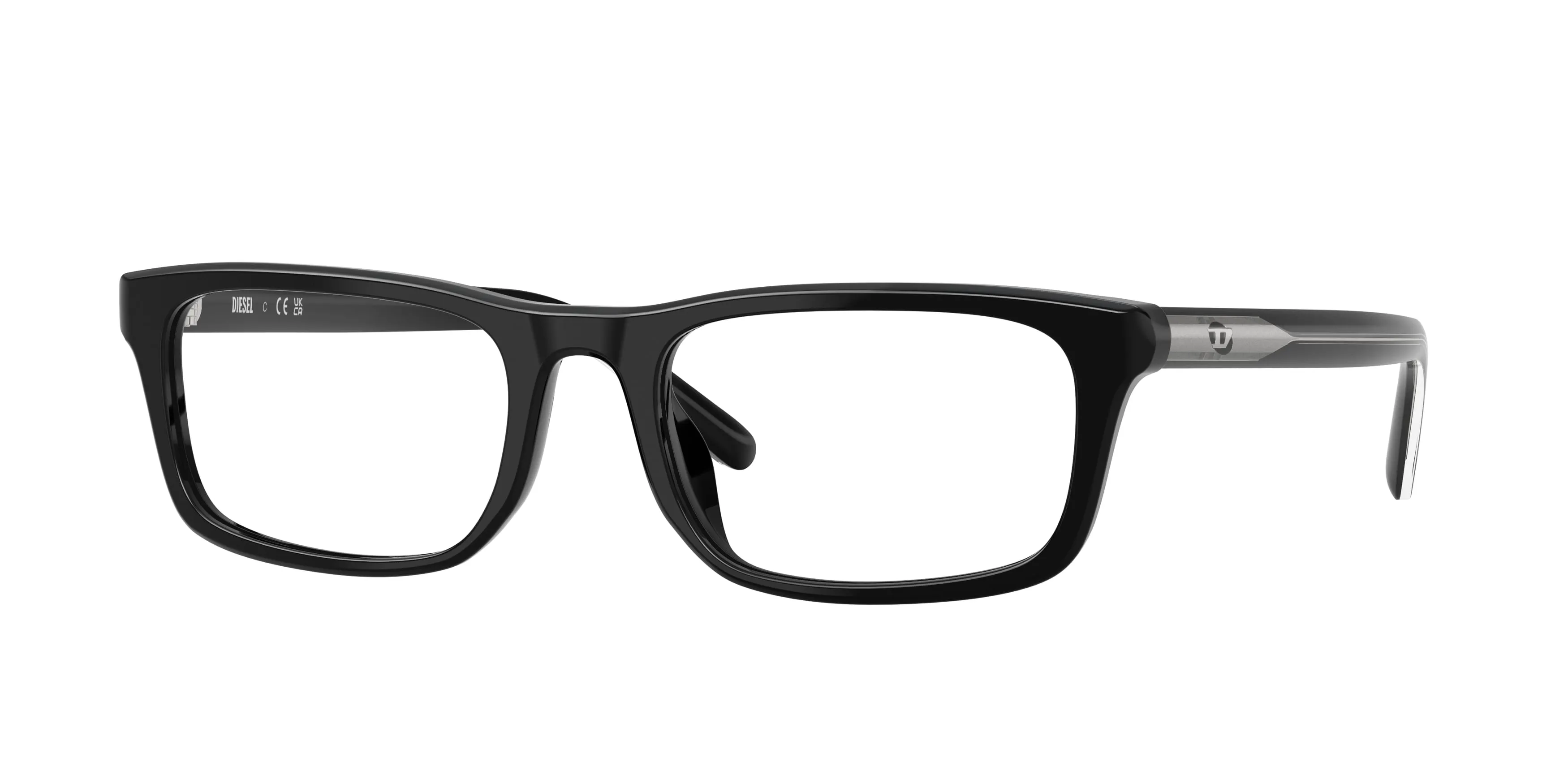 DIESEL DL4017U 2001 Montature da vista Acetato Nero Trasparente Squadrata Normale - immagine 1