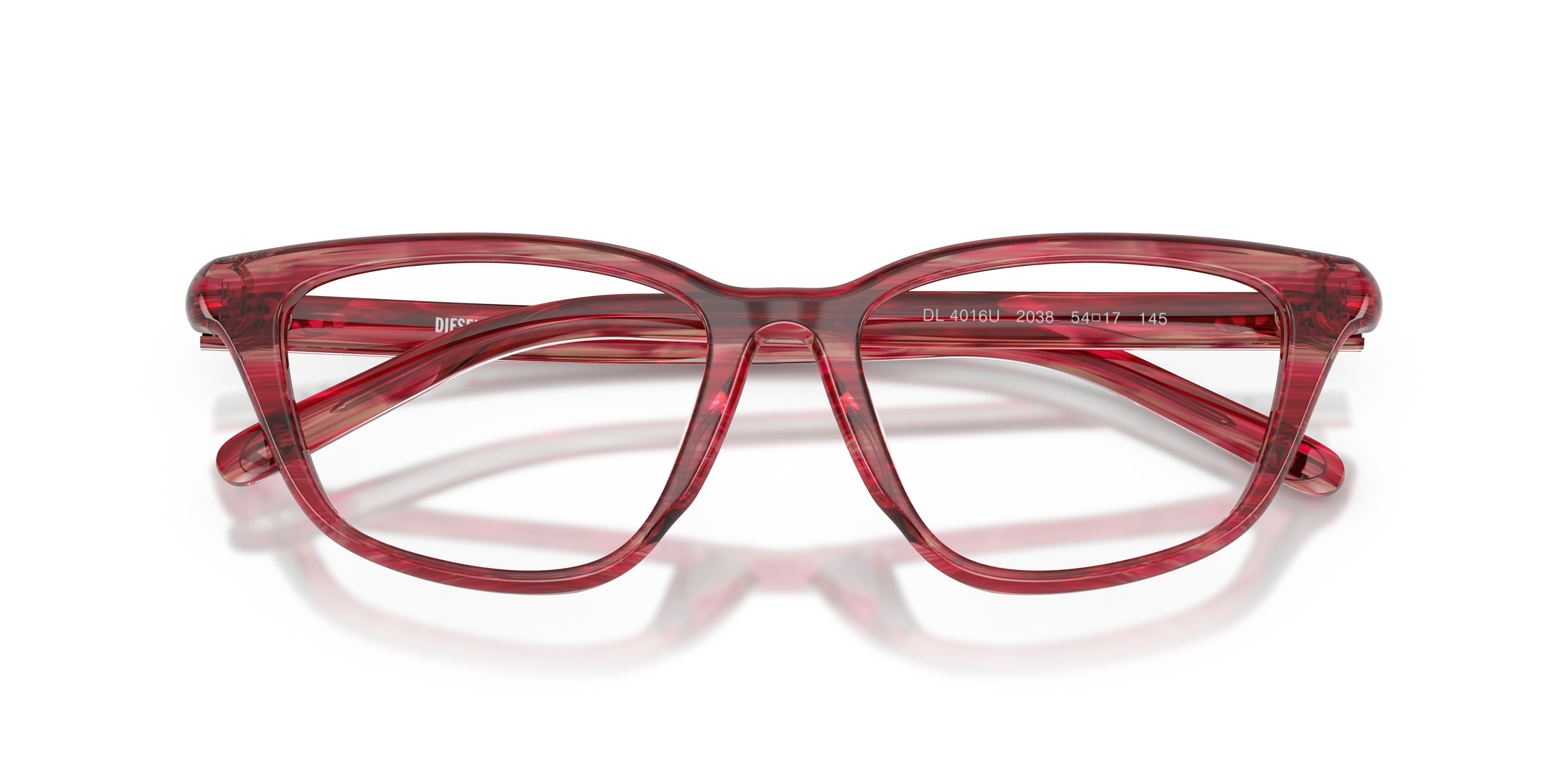 DIESEL DL4016U 2038 Montature da vista Acetato Rosso Trasparente Cat Eye Normale - immagine 2