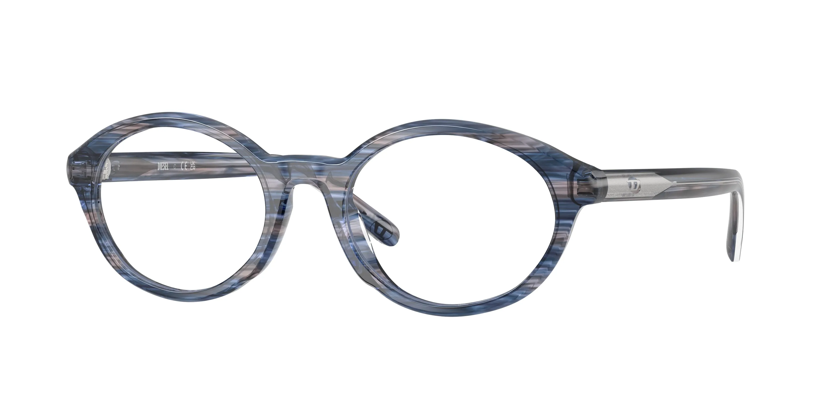 DIESEL DL4015U 2037 Montature da vista Acetato Blu Trasparente Rotonda Normale - immagine 1