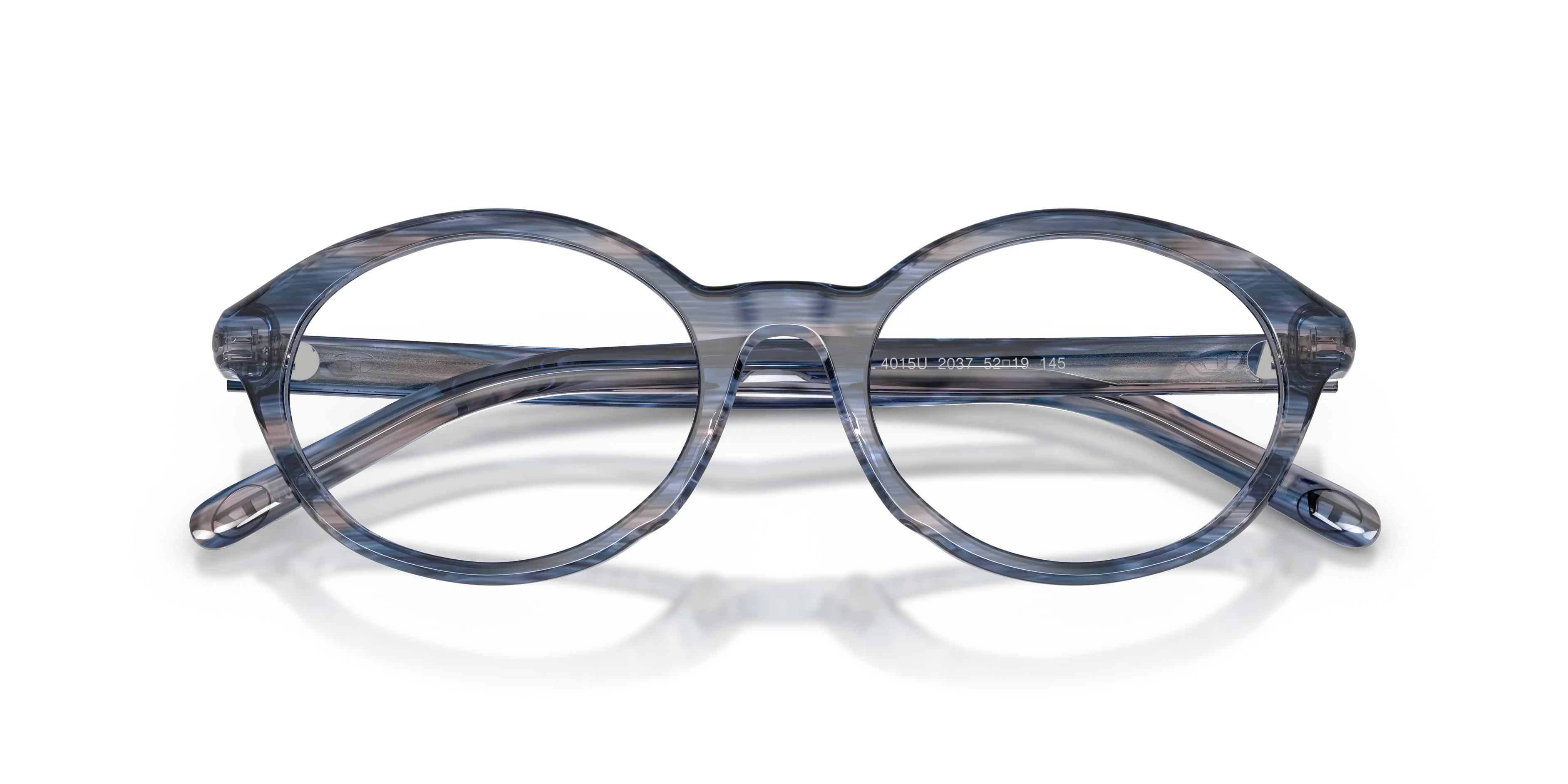 DIESEL DL4015U 2037 Montature da vista Acetato Blu Trasparente Rotonda Normale - immagine 2