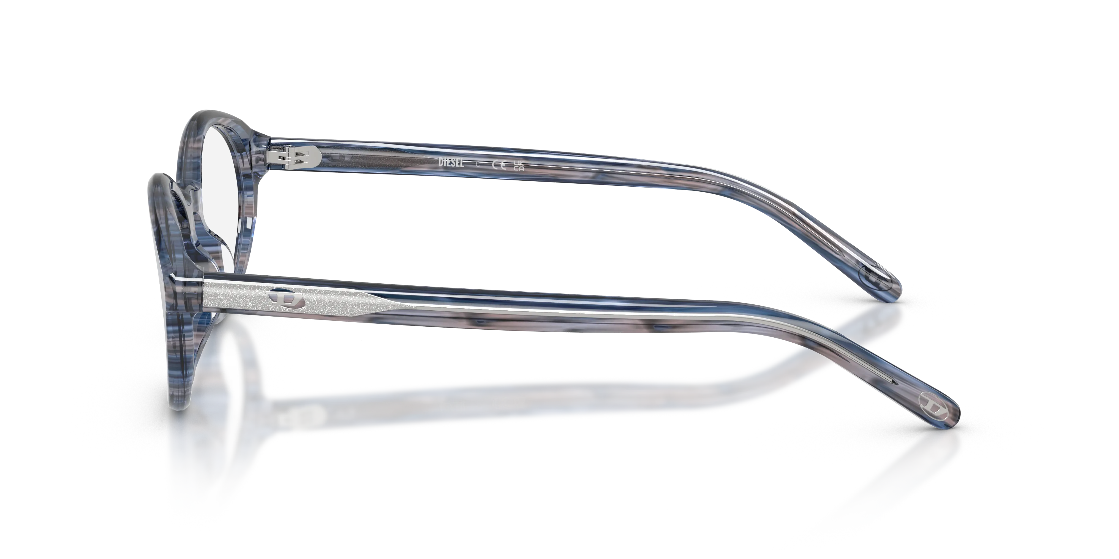 DIESEL DL4015U 2037 Montature da vista Acetato Blu Trasparente Rotonda Normale - immagine 4