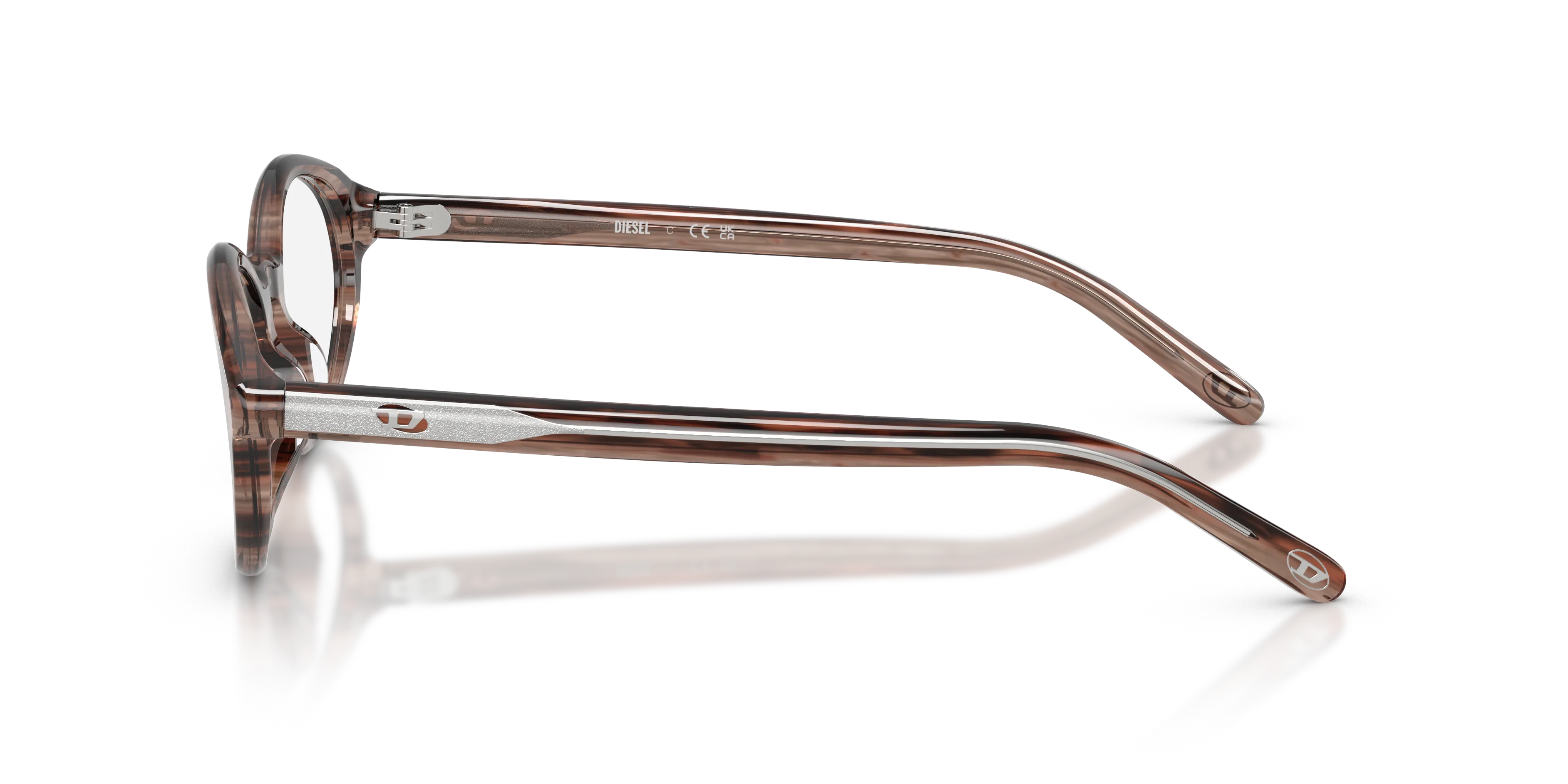DIESEL DL4015U 2036 Montature da vista Acetato Marrone Trasparente Rotonda Normale - immagine 4