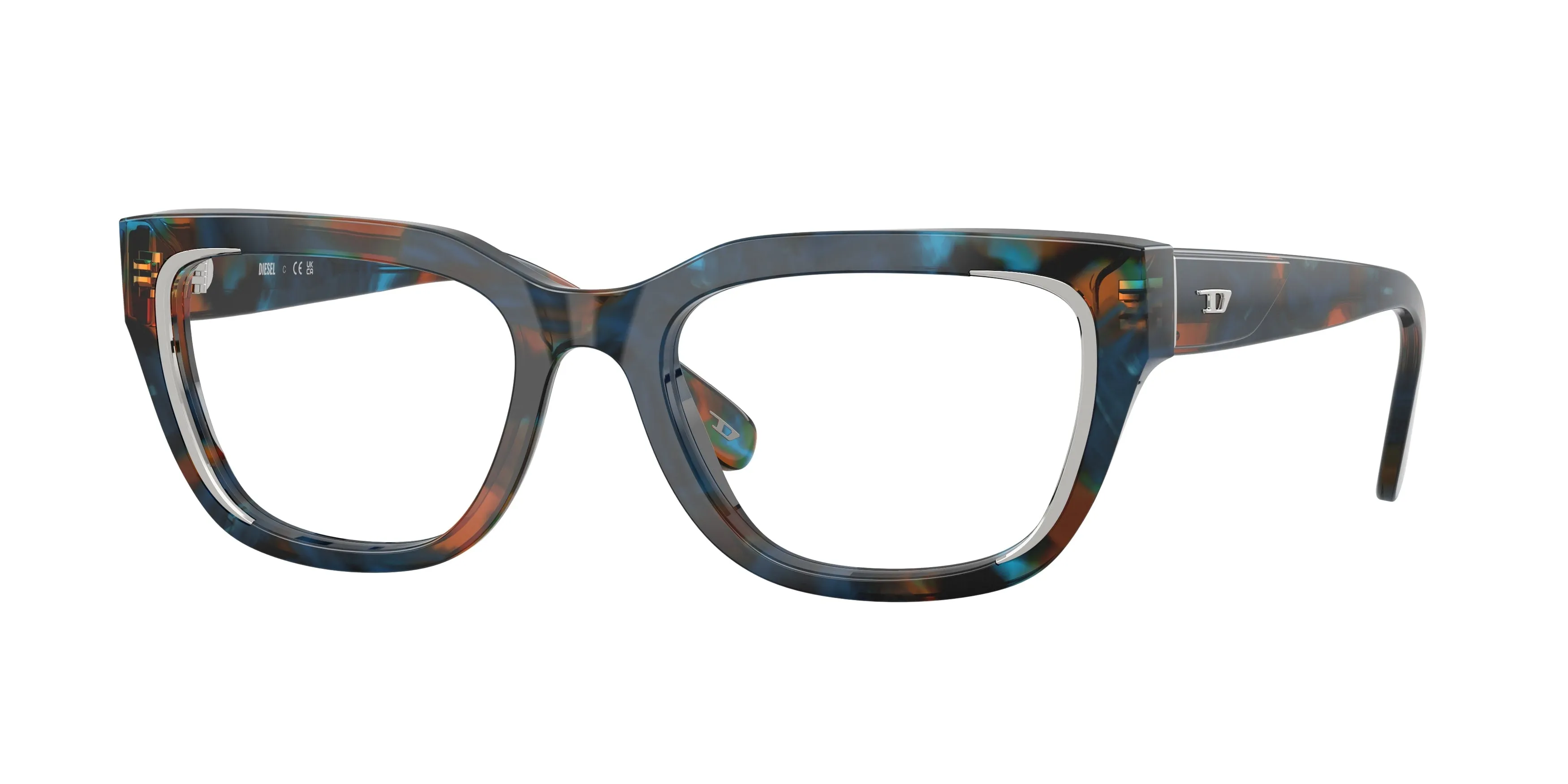 DIESEL DL4003 2043 Montature da vista Acetato Blu Trasparente Squadrata Normale - immagine 1