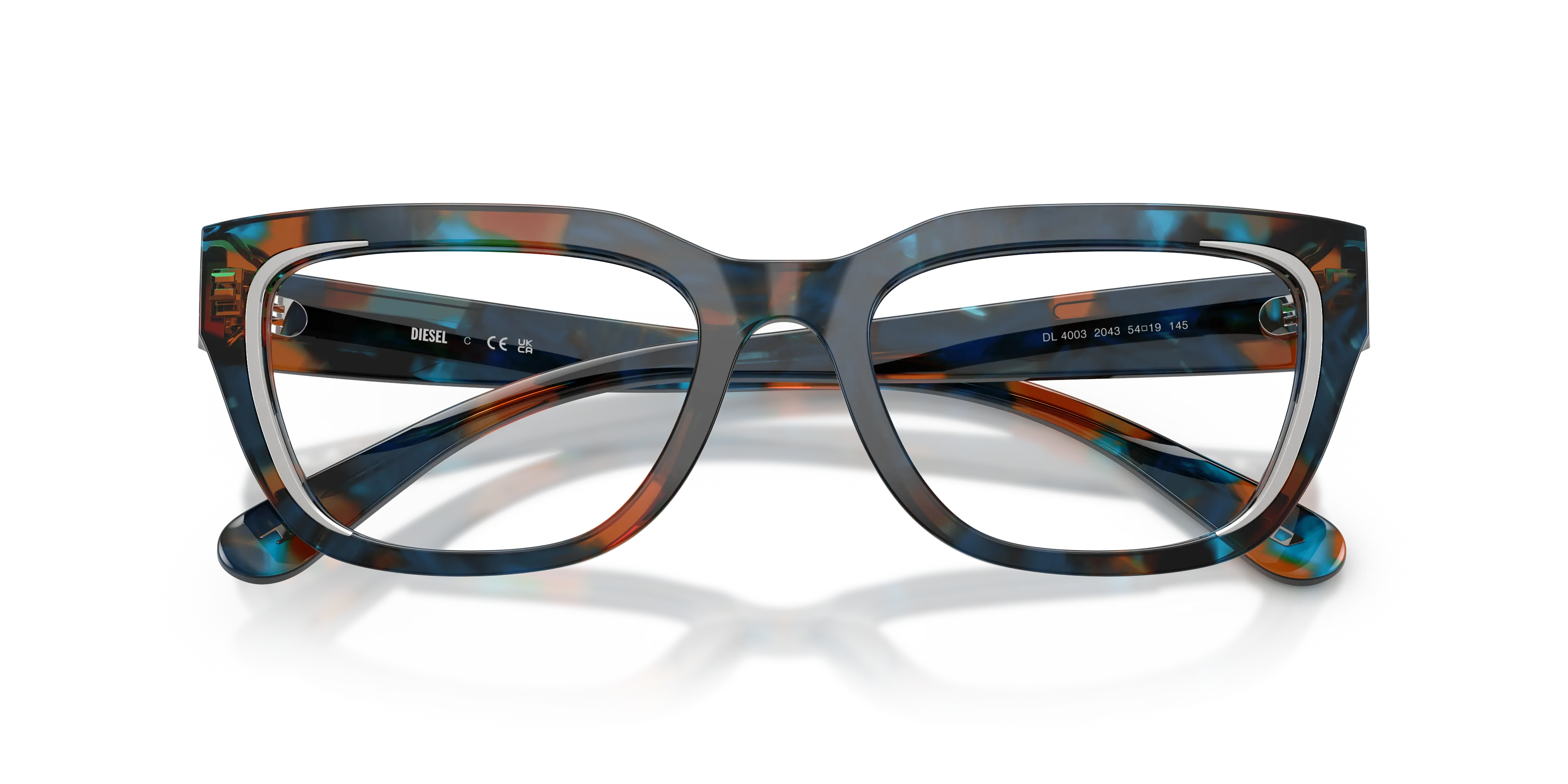 DIESEL DL4003 2043 Montature da vista Acetato Blu Trasparente Squadrata Normale - immagine 2