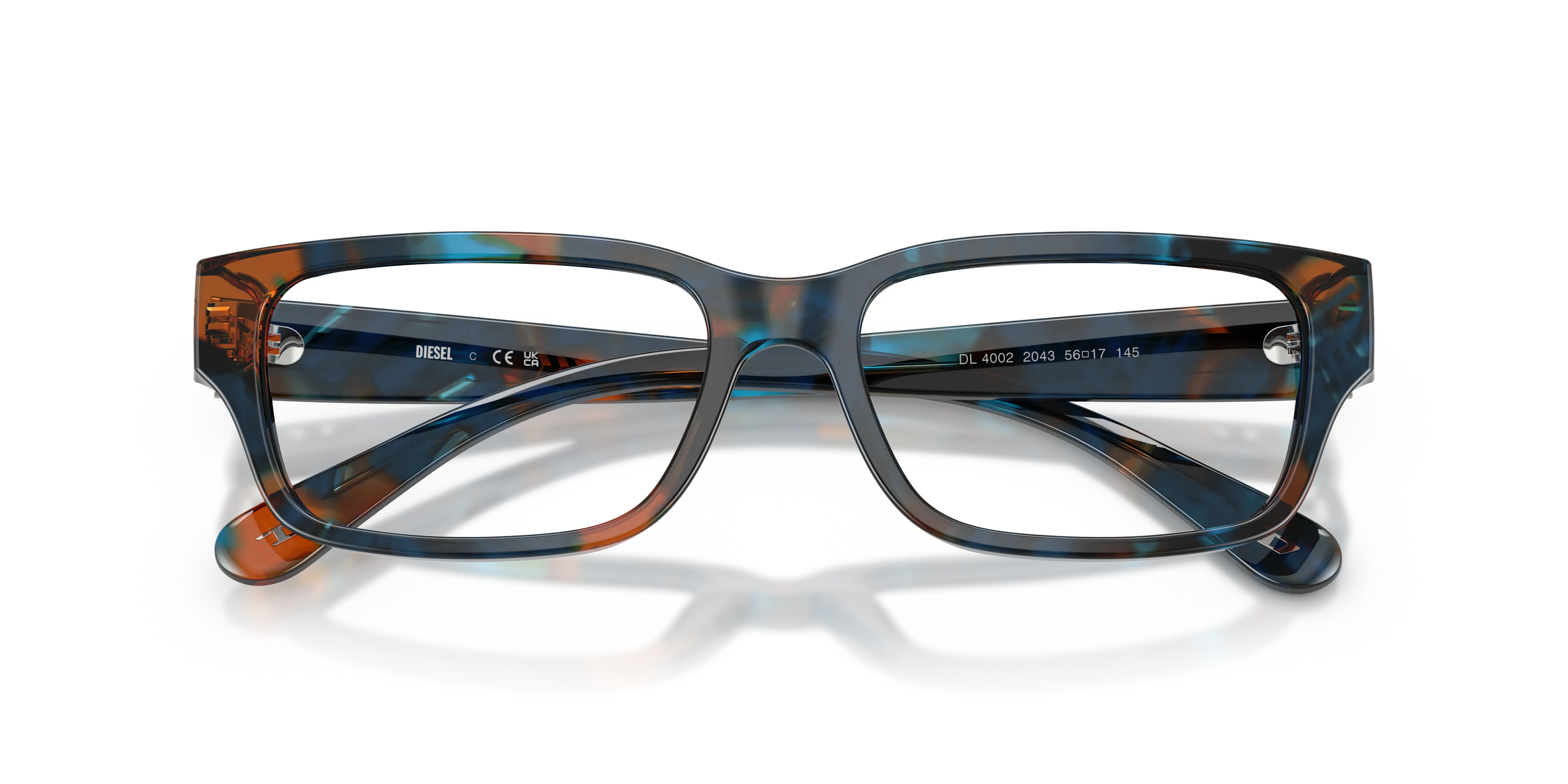 DIESEL DL4002 2043 Montature da vista Acetato Blu Trasparente Squadrata Normale - immagine 2
