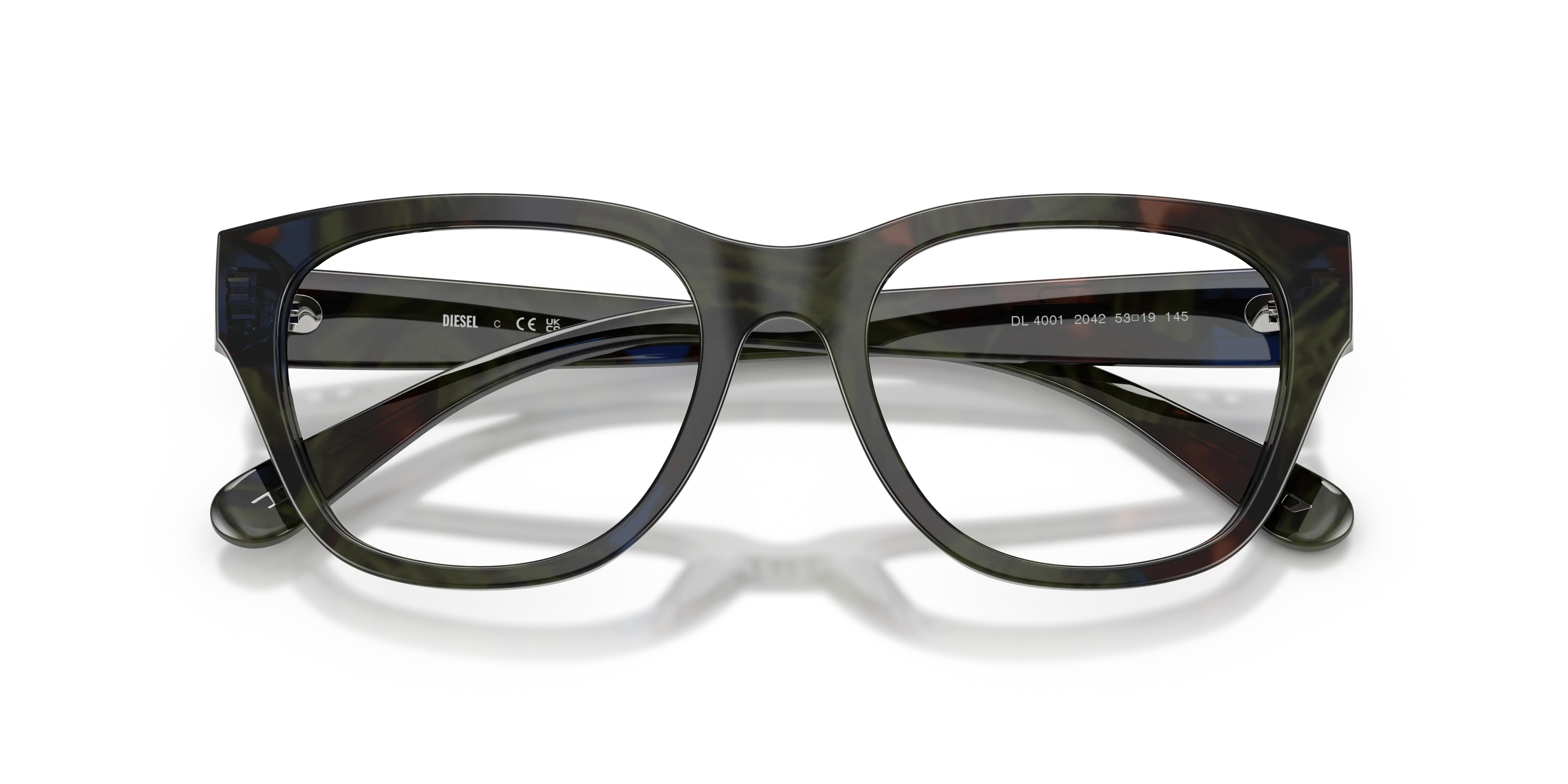 DIESEL DL4001 2042 Montature da vista Acetato Verde Trasparente Squadrata Normale - immagine 2