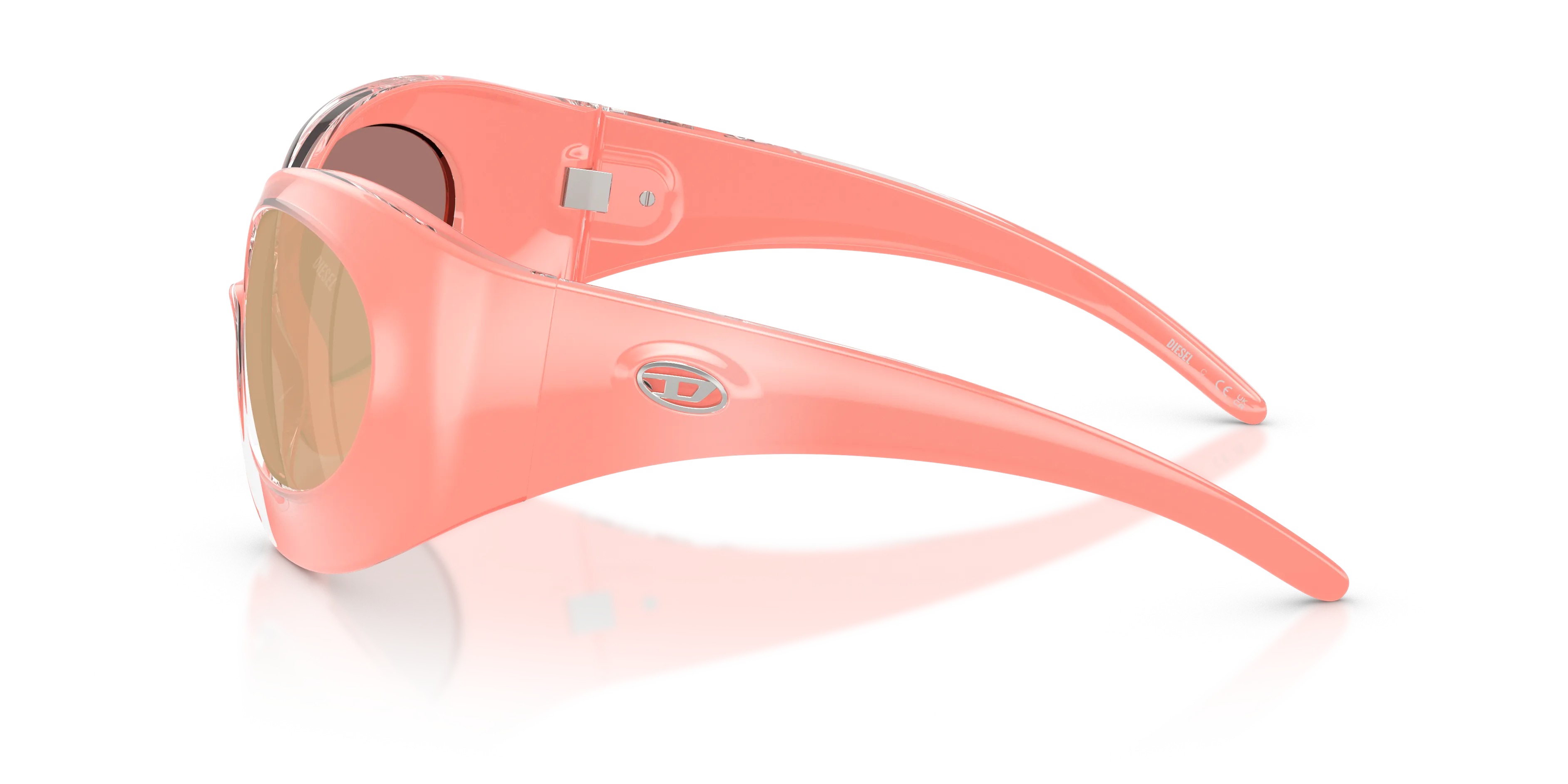 DIESEL DL3014U 2061/Z Occhiali da sole Iniettato Rosa Rosa Cat Eye Specchiate - immagine 4