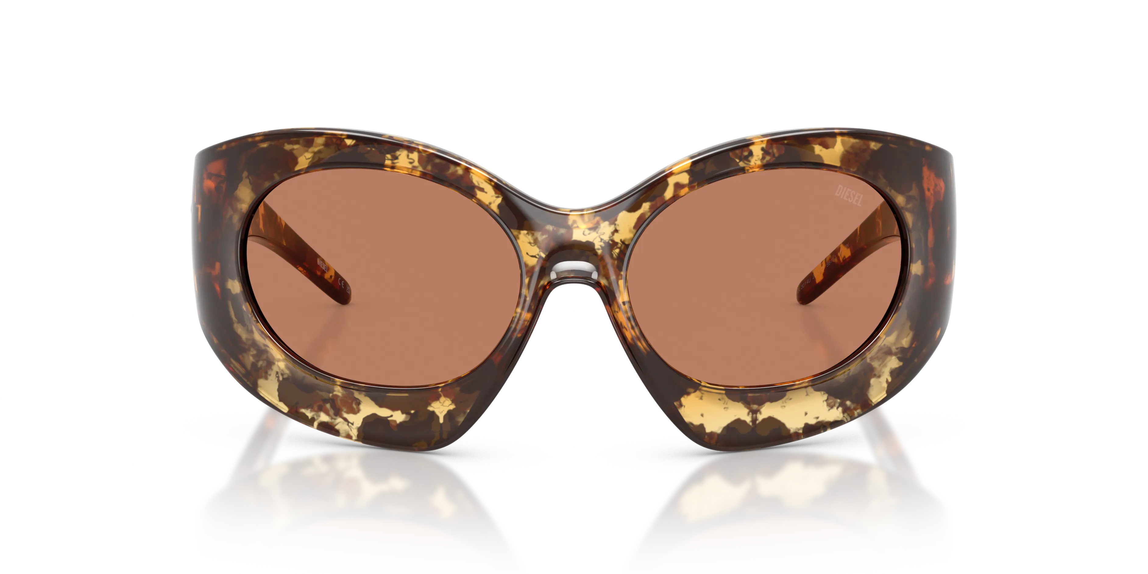 DIESEL DL3014U 201373 Occhiali da sole Iniettato Tartaruga Marrone Cat Eye Normale - immagine 3