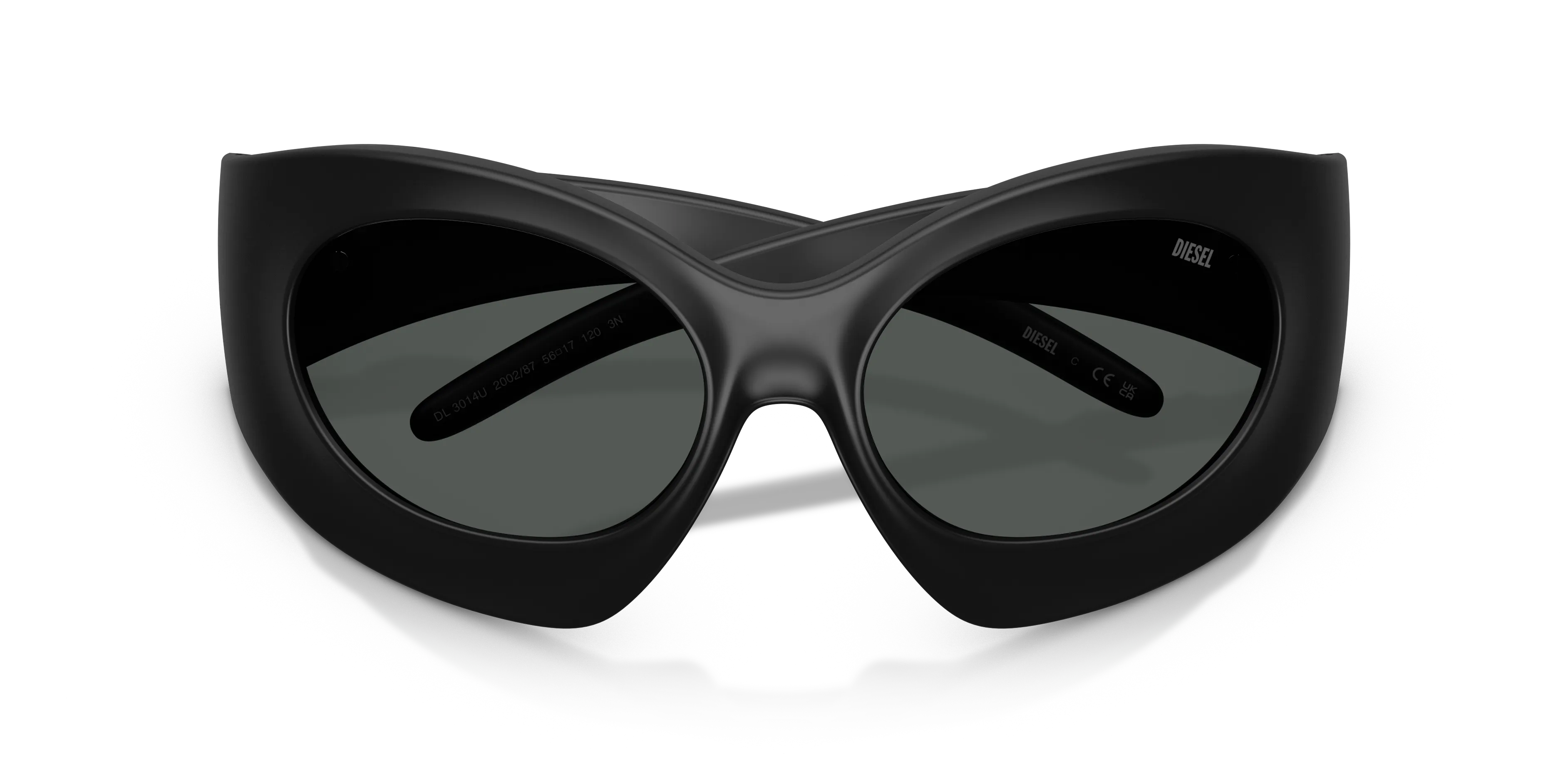 DIESEL DL3014U 200287 Occhiali da sole Iniettato Nero Grigio Cat Eye Normale - immagine 2