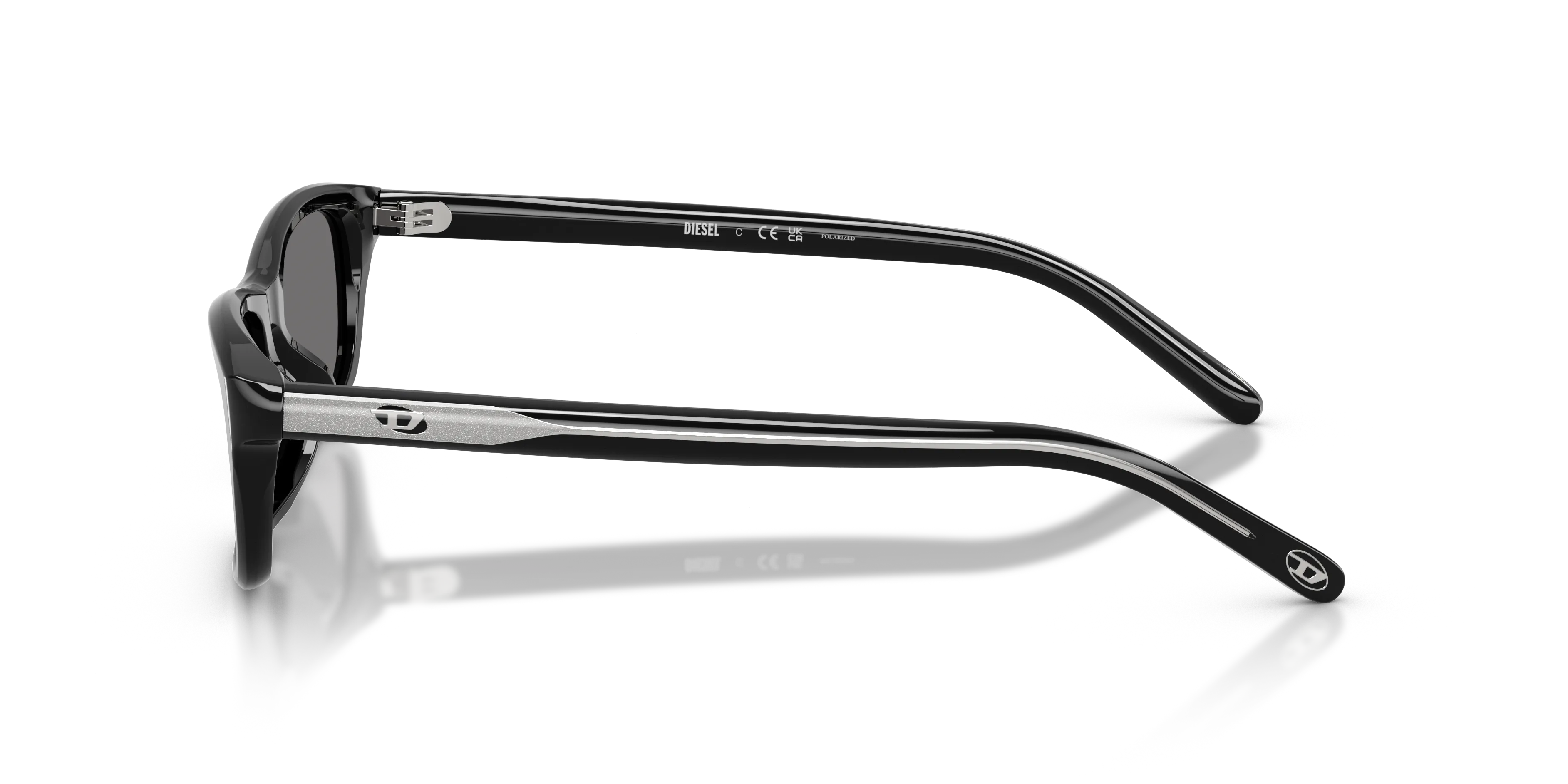 DIESEL DL2018U 206581 Occhiali da sole Acetato Nero Grigio Squadrata Polarizzata - immagine 4