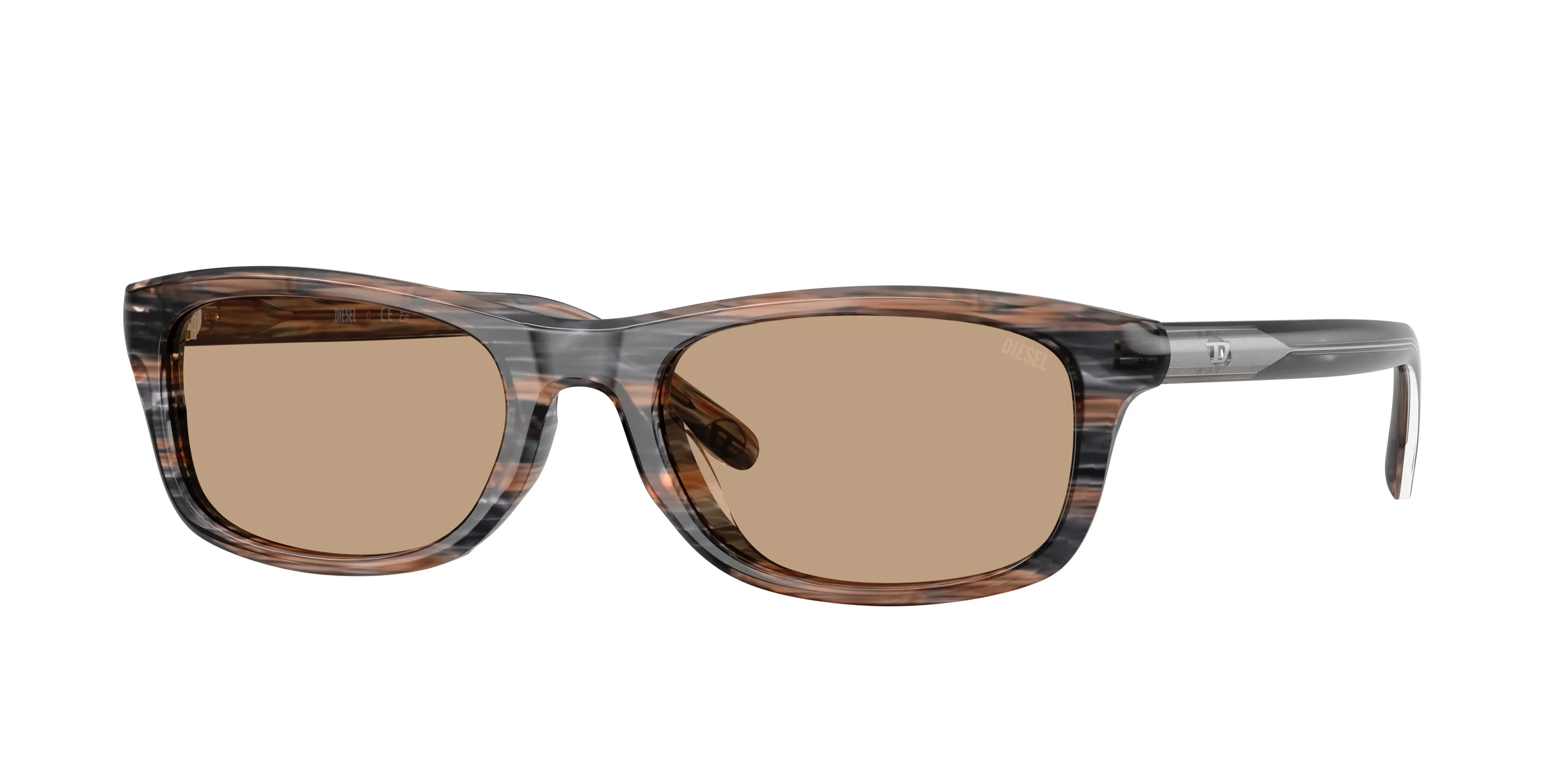 DIESEL DL2018U 203963 Occhiali da sole Acetato Grigio Marrone Squadrata Normale - immagine 1